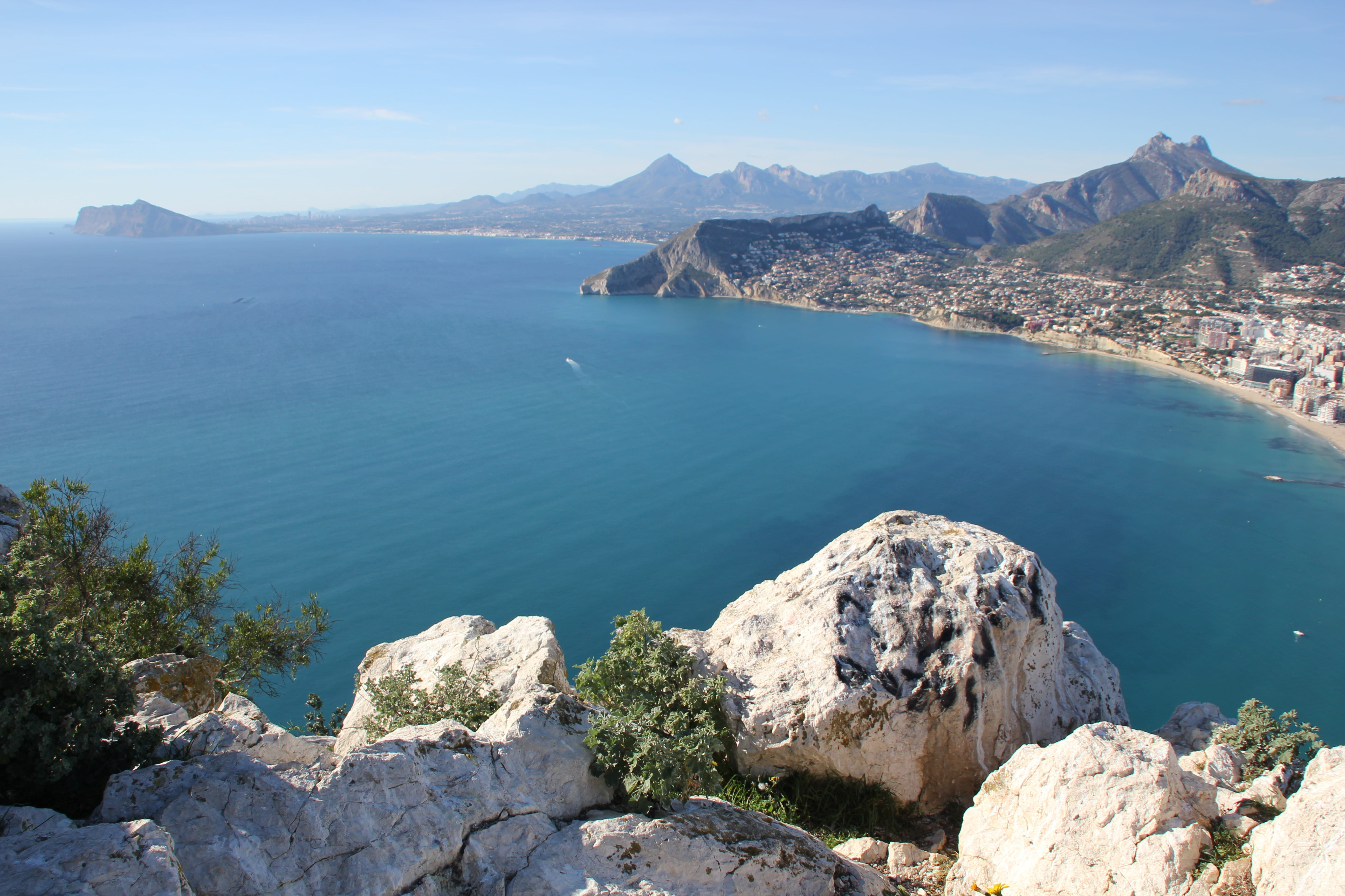 spain, mountain range, 5K, rocky coastline, non-urban scene, beauty in nature, blue, alicante, rock - object, scenics - nature, sky, mountain, nature, HD Wallpaper