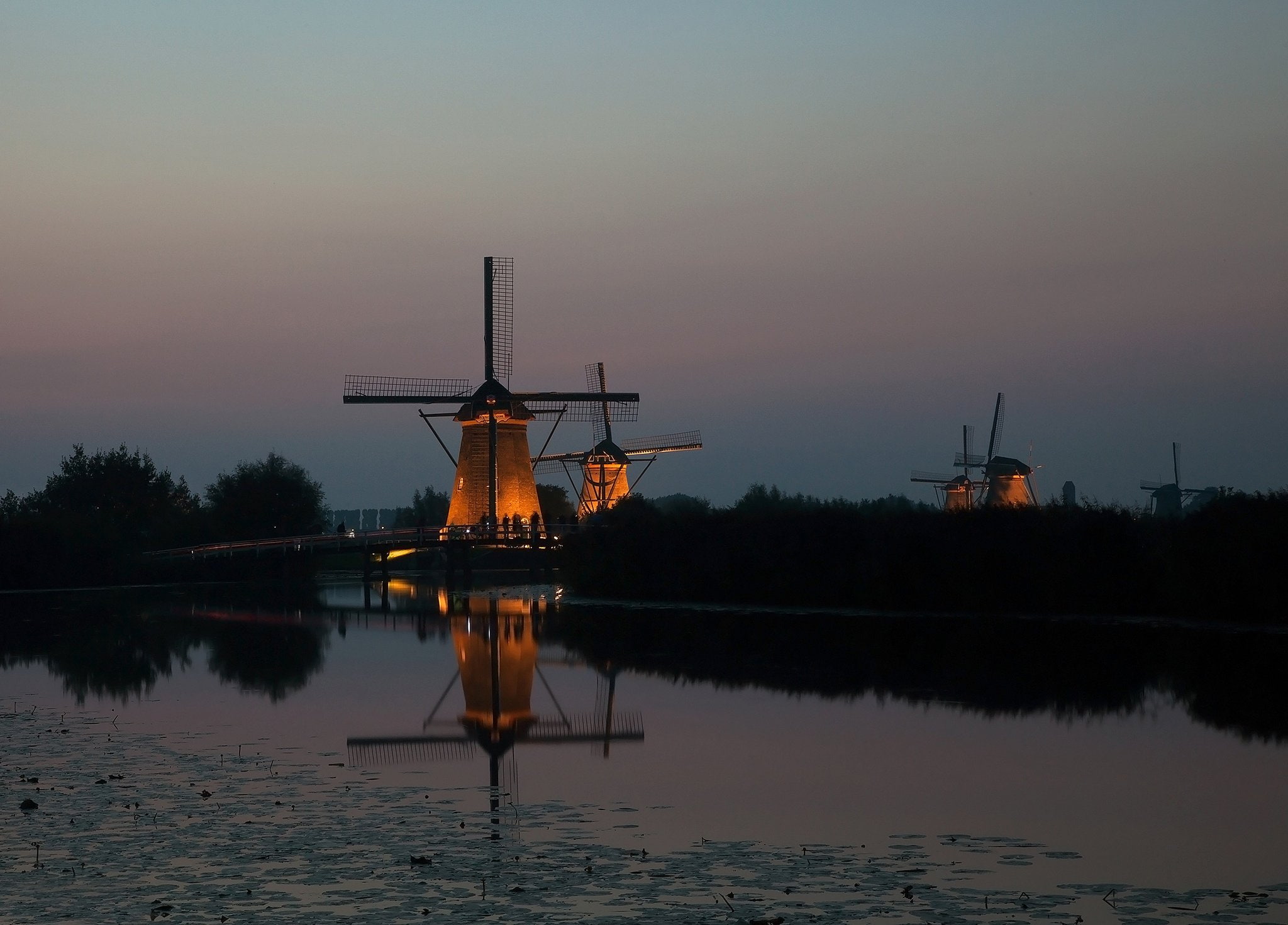 netherlands, mill, kinderdijk, 1080P, HD Wallpaper