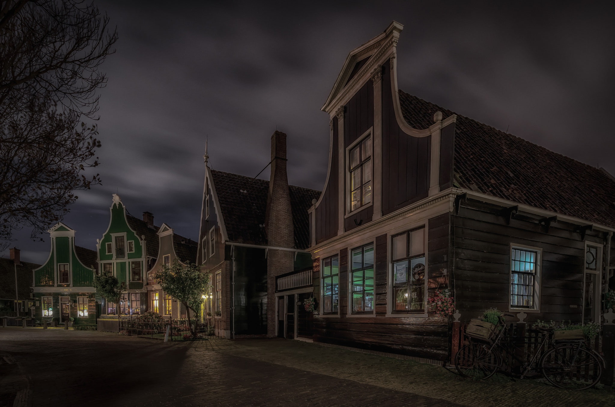 Netherlands, 1080P, The Zaanse Schans, night, home, HD Wallpaper