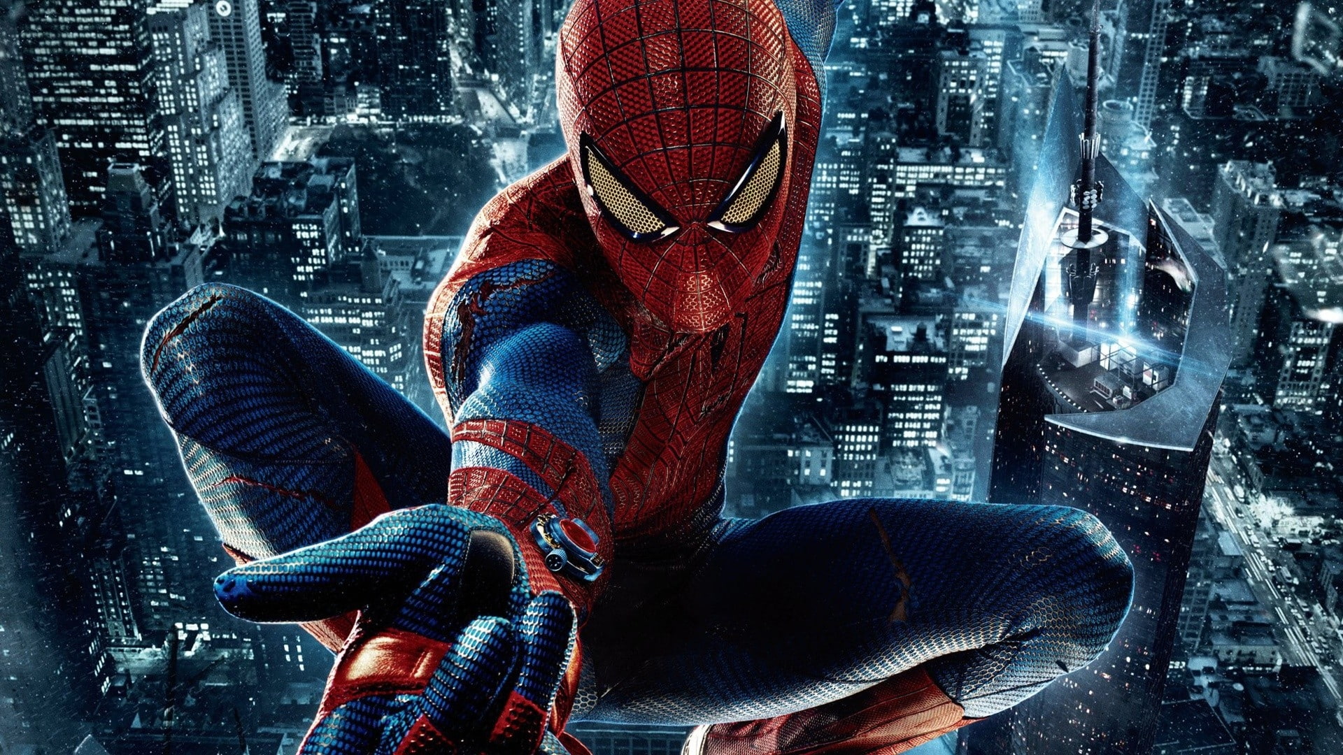 spider-man, the amazing spider-man, night, 1080P, spiderman, nature, hd, art, amazing, cityscapes, HD Wallpaper