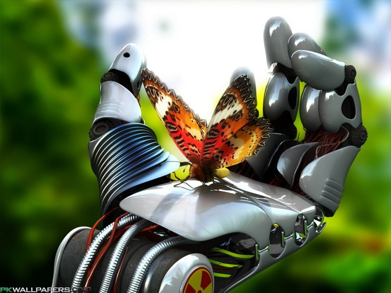 720P, robot, butterfly, HD Wallpaper