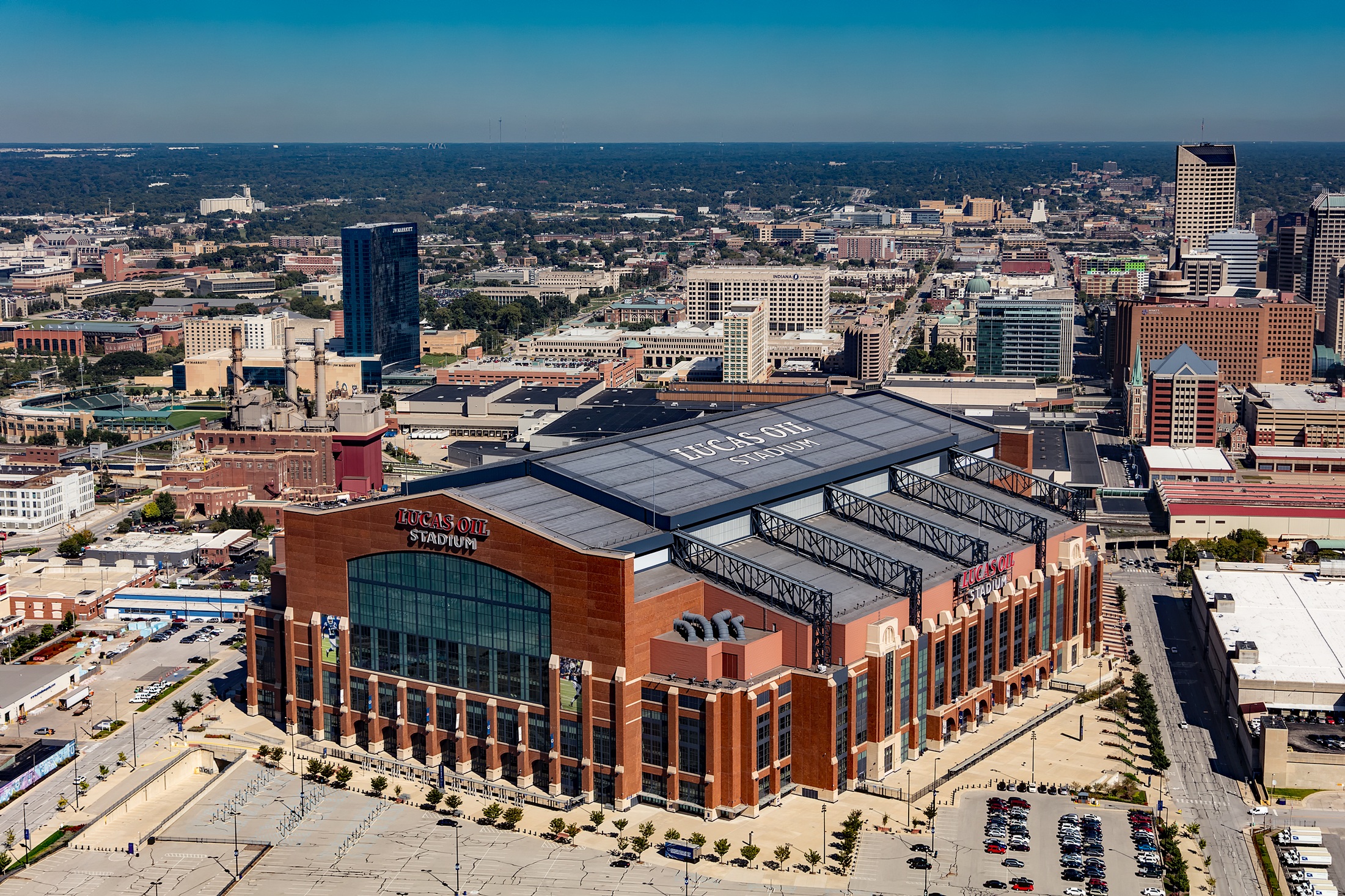 high angle view, aerial, apartment, view, sports, skyscrapers, urban, football, indiana, building exterior, office building exterior, building, nature, HD Wallpaper