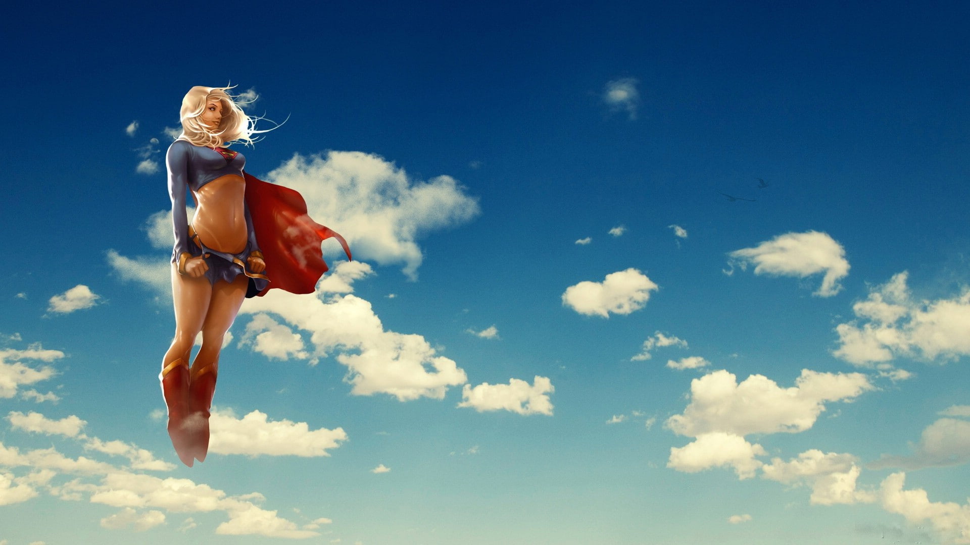 DC comics, x, Clouds, art, supergirl, skyscapes, dc, hd, nature, 1080P, comics, sky, HD Wallpaper