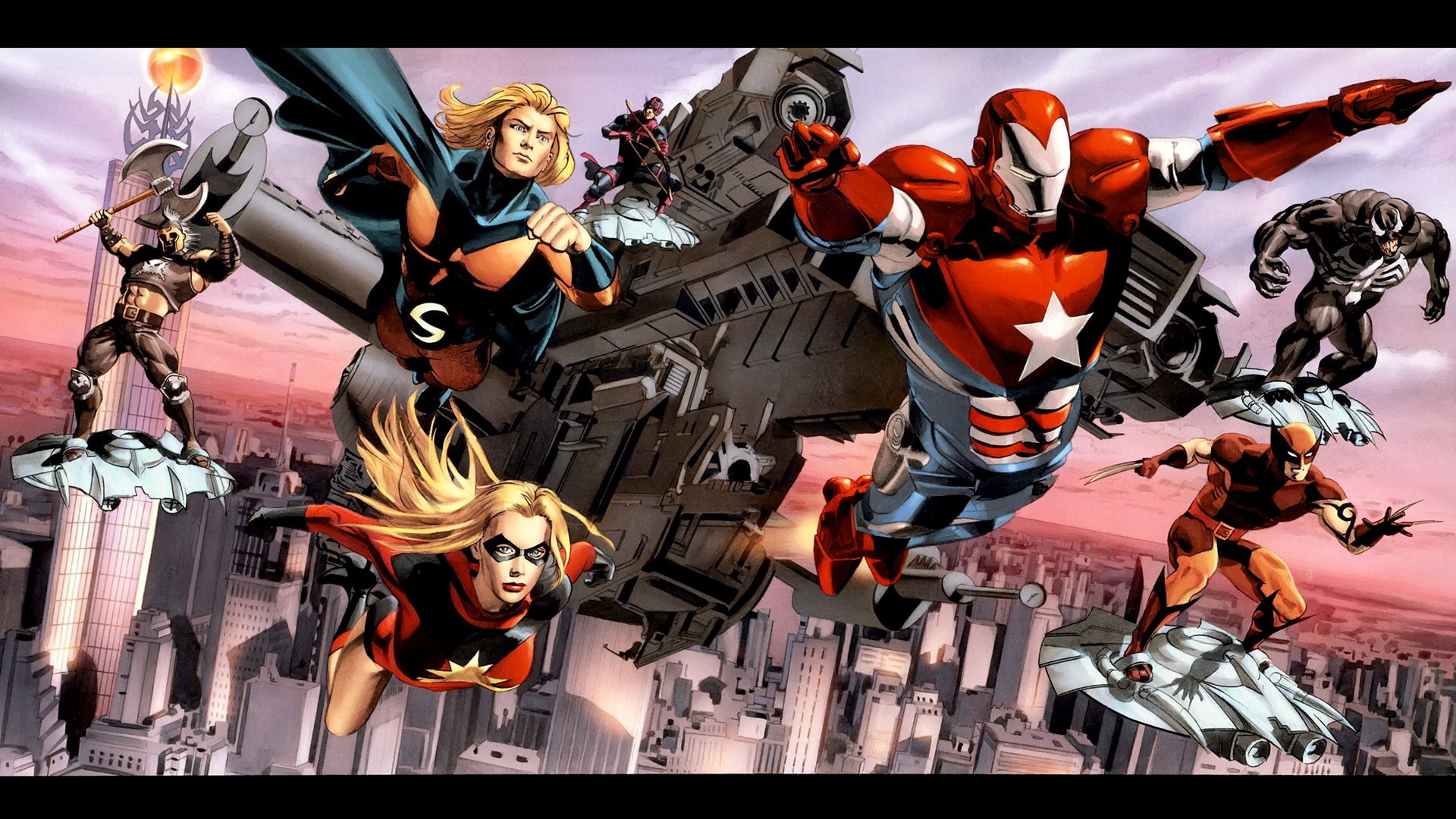 iron, comics, venom, 1080P, reign, ares, marvel, sentry, patriot, dark, wolverine, HD Wallpaper