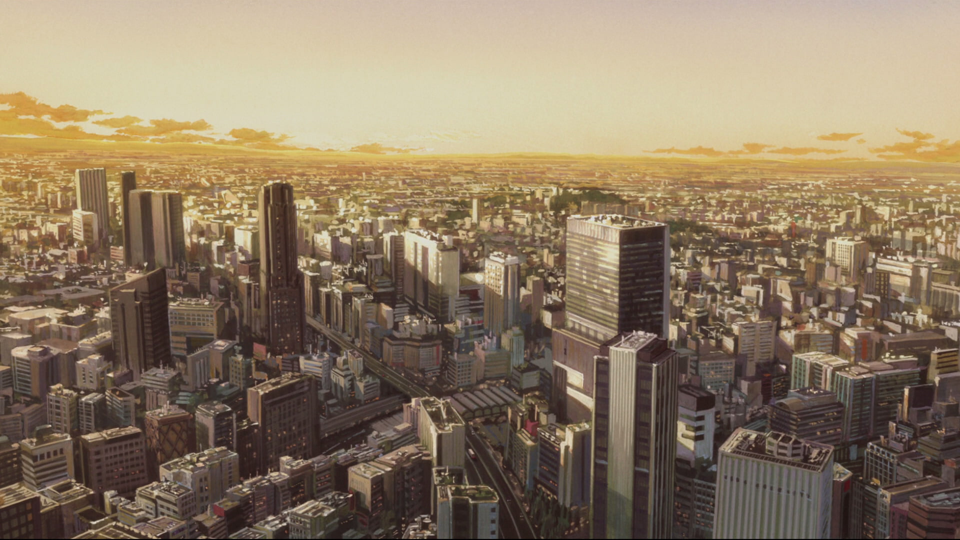 nature, architecture, modern, crowd, City, Movie, urban skyline, apartment, aerial view, financial district, cityscape, 1080P, building, landscape, The Boy and the Beast, HD Wallpaper
