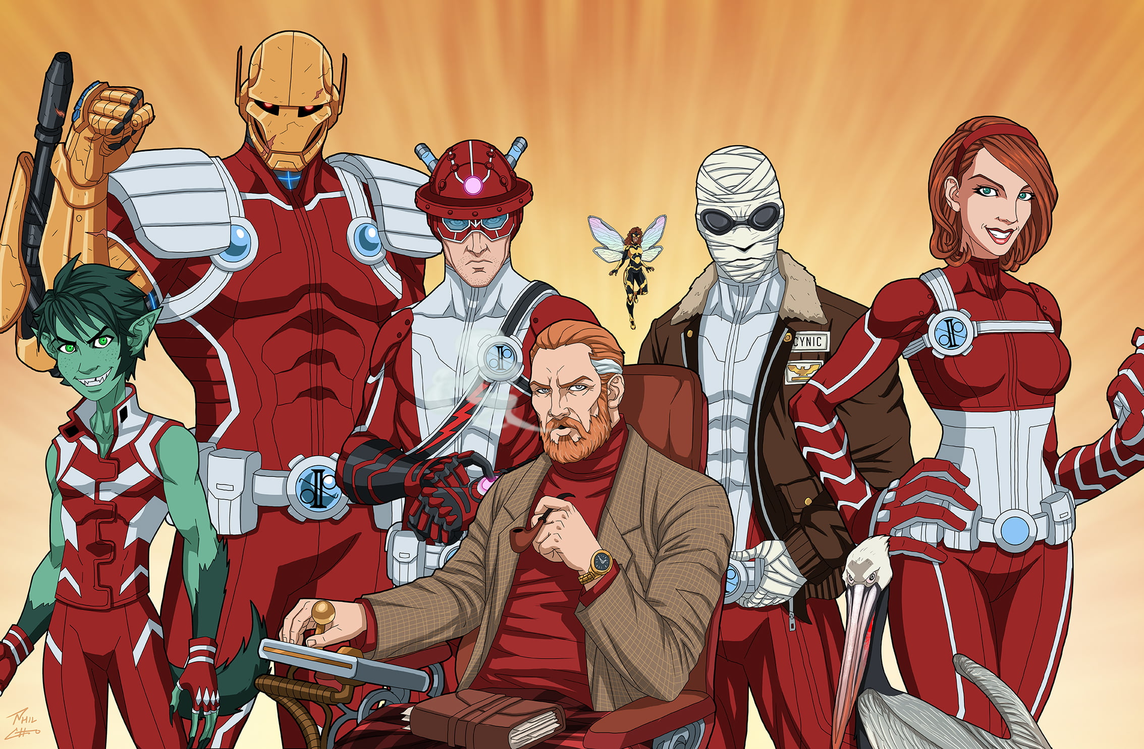 Robotman (DC Comics), 1080P, Beast Boy, Elasti-Girl, Comics, Doom Patrol, Negative Man, Chief (DC Comics), HD Wallpaper