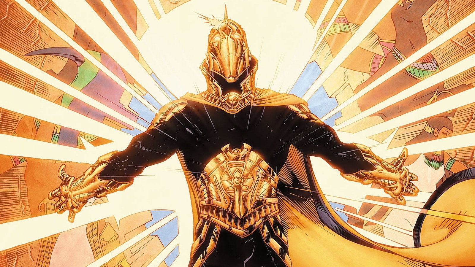 indoors, architecture, Doctor Fate, statue, front view, ceiling, arts culture and entertainment, Comics, craft, human representation, representation, illuminated, HD Wallpaper