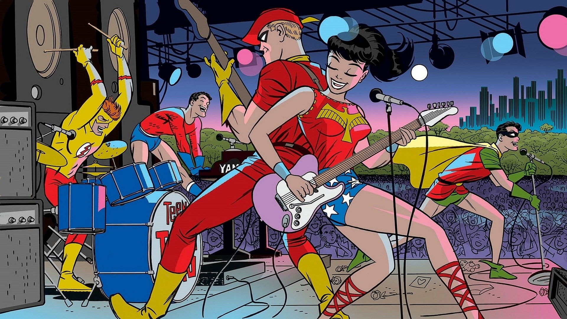 Wonder Girl, Robin (DC Comics), Justice League, Teen Titans, Kid Flash, Speedy (DC Comics), Aqualad (DC Comics), Comics, 1080P, DC Comics, HD Wallpaper