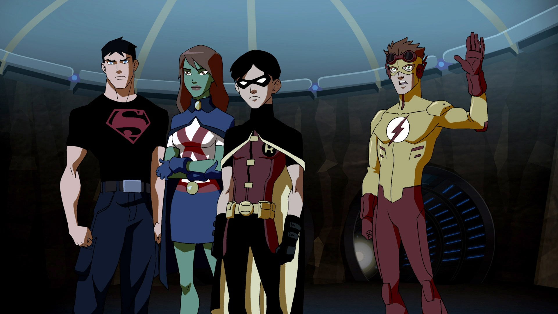 males, Kid Flash, people, women, mask, TV Show, Miss Martian, disguise, 1080P, front view, superhero, arts culture and entertainment, Robin (DC Comics), HD Wallpaper