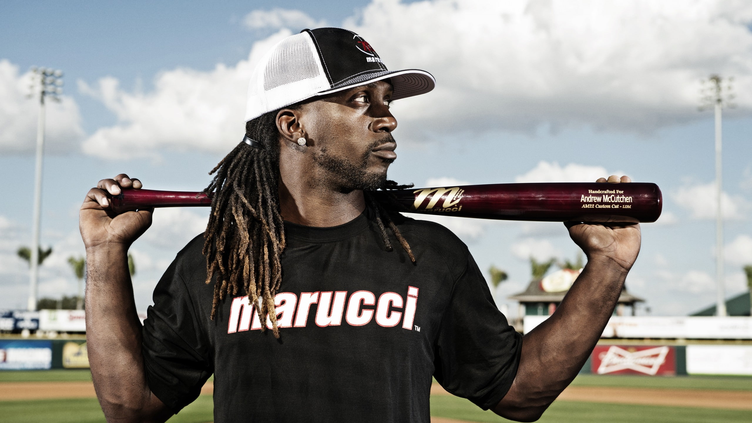 man, holding, black, bat, red, Top baseball players, 2K, Pittsburgh Pirates, Andrew McCutchen, wearing, Baseball, shirt, marucci, HD Wallpaper