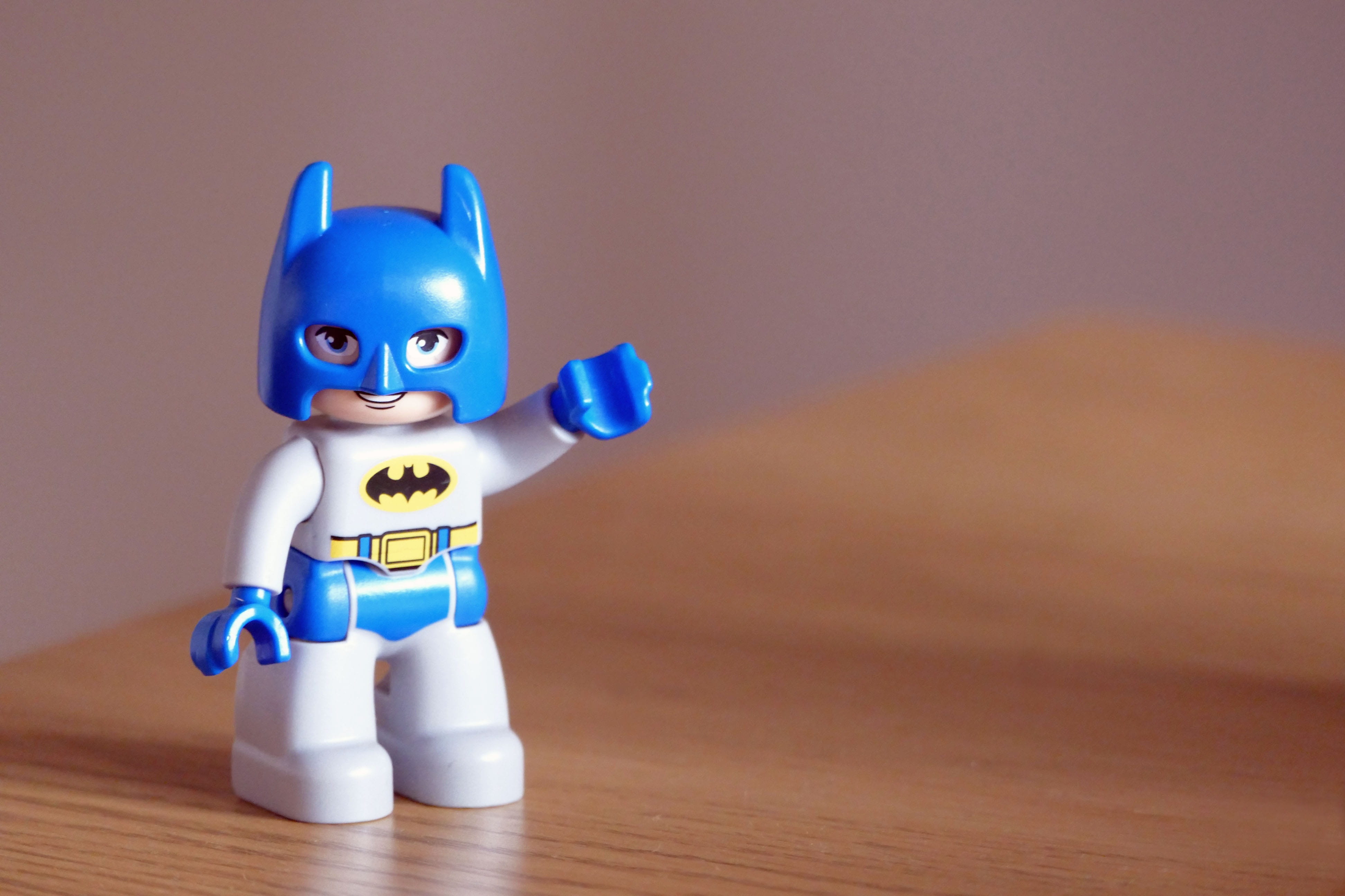 child, table, robot, toy, single object, superhero, playing, small, front view, human representation, still life, play, male, arm, creativity, man, childhood, HD Wallpaper