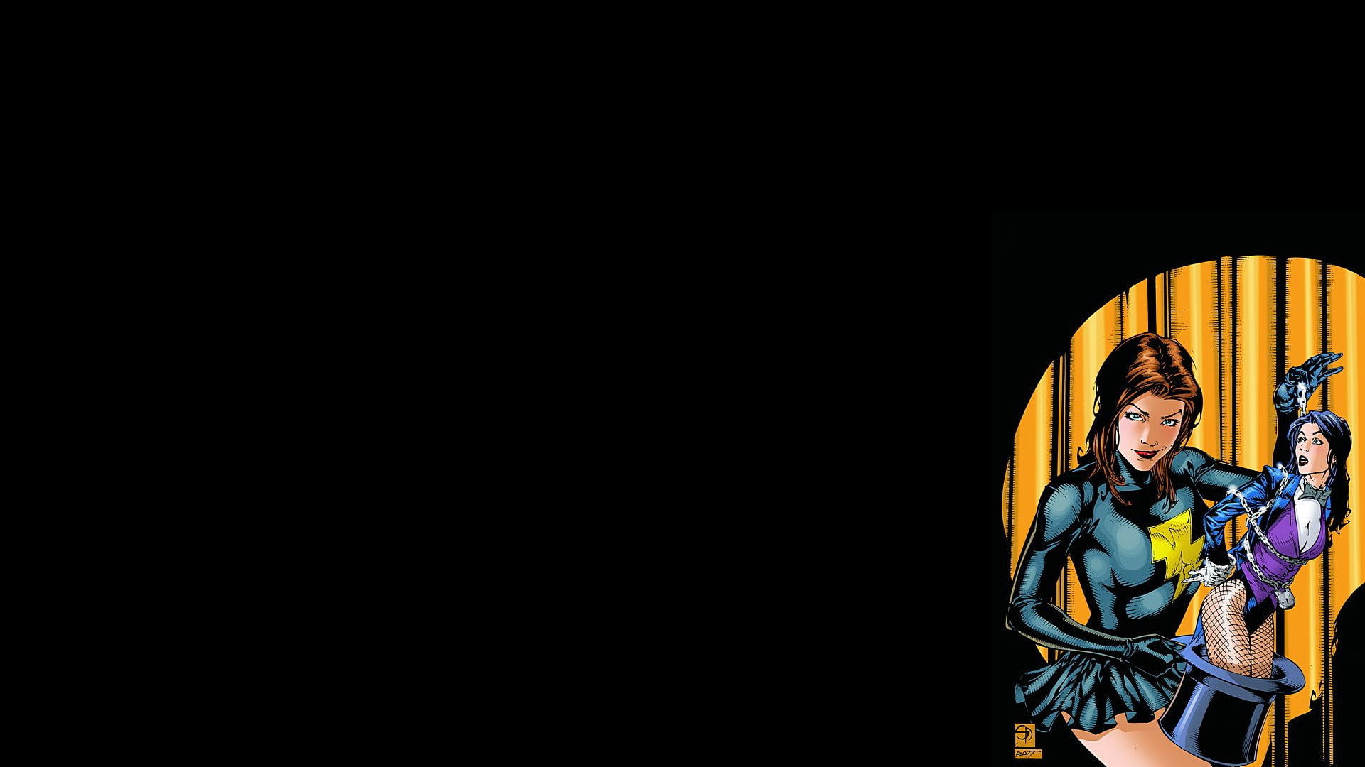 Countdown (Comics), Countdown, 1080P, Comics, Dress, DC Comics, Fishnet, Black Dress, Woman, Mary Marvel, Hat, Zatanna, HD Wallpaper