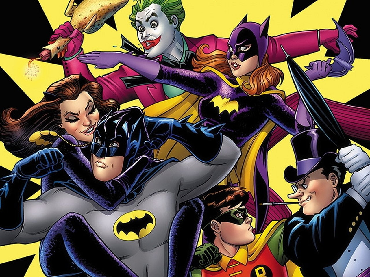 Joker, Catwoman, Robin (DC Comics), Batman, Batgirl, Batman 66, 720P, Penguin (DC Comics), HD Wallpaper