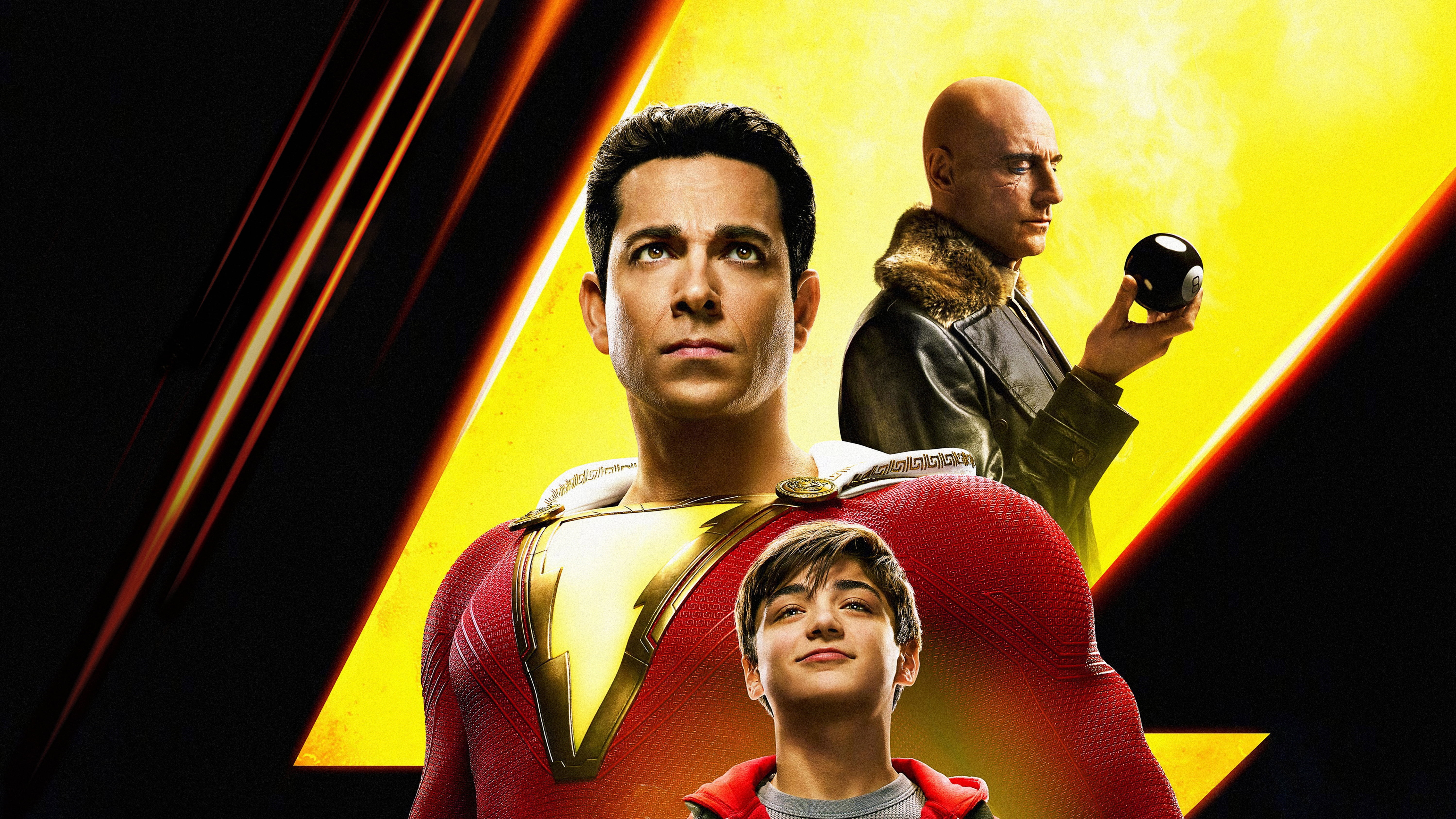 Asher Angel, Zachary Levi, 5K, Shazam (DC Comics), Movie, Mark Strong, Shazam!, HD Wallpaper