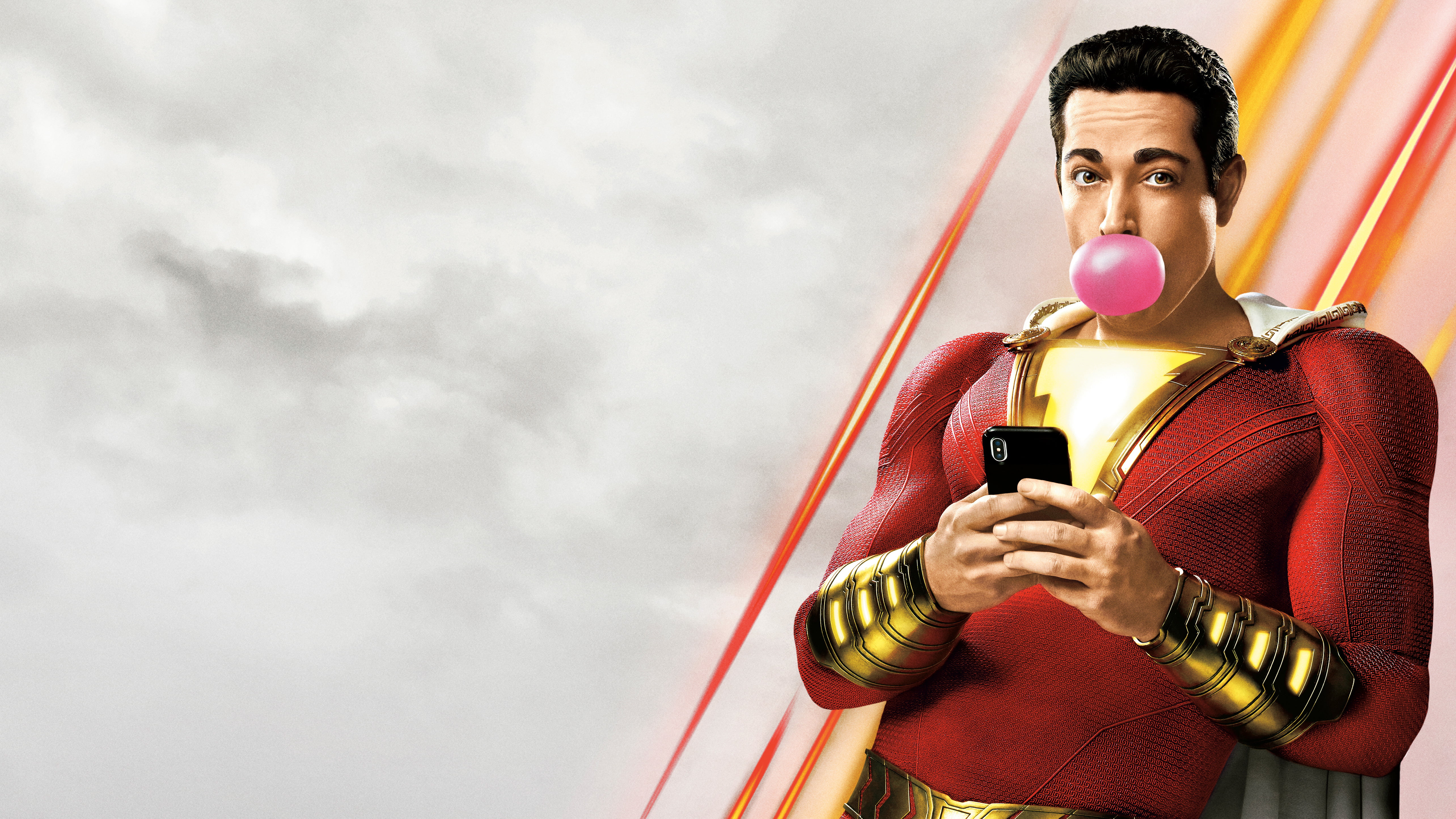 Shazam!, 5K, Zachary Levi, Bubble Gum, Shazam (DC Comics), Movie, HD Wallpaper