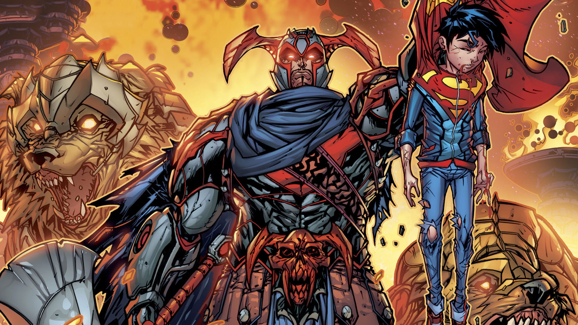 DC Comics, Justice League, Steppenwolf, Superboy, Comics, Superman, 1080P, HD Wallpaper