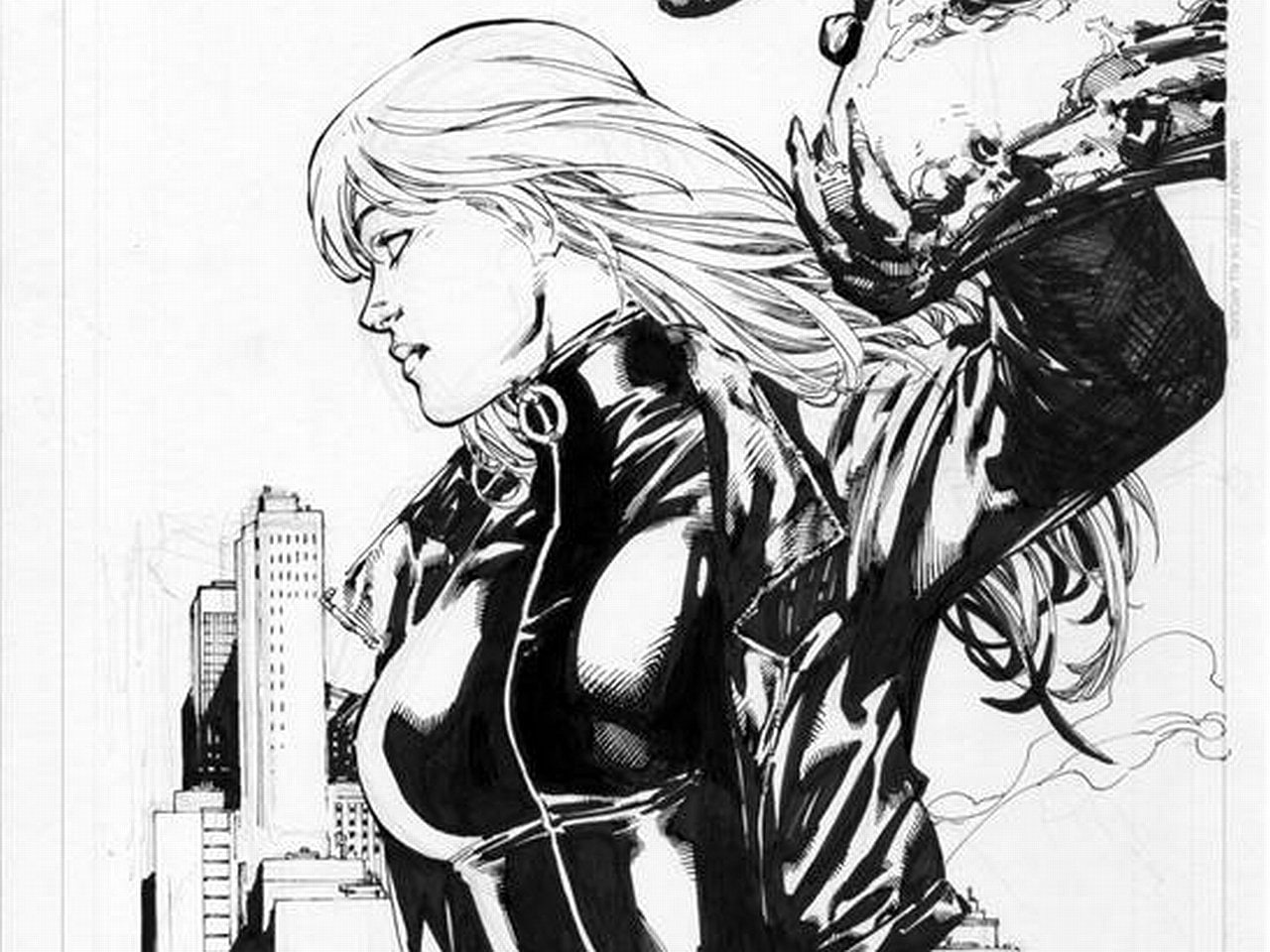 DC Comics, 720P, Black Canary, Comics, Black and White, Jacket, HD Wallpaper
