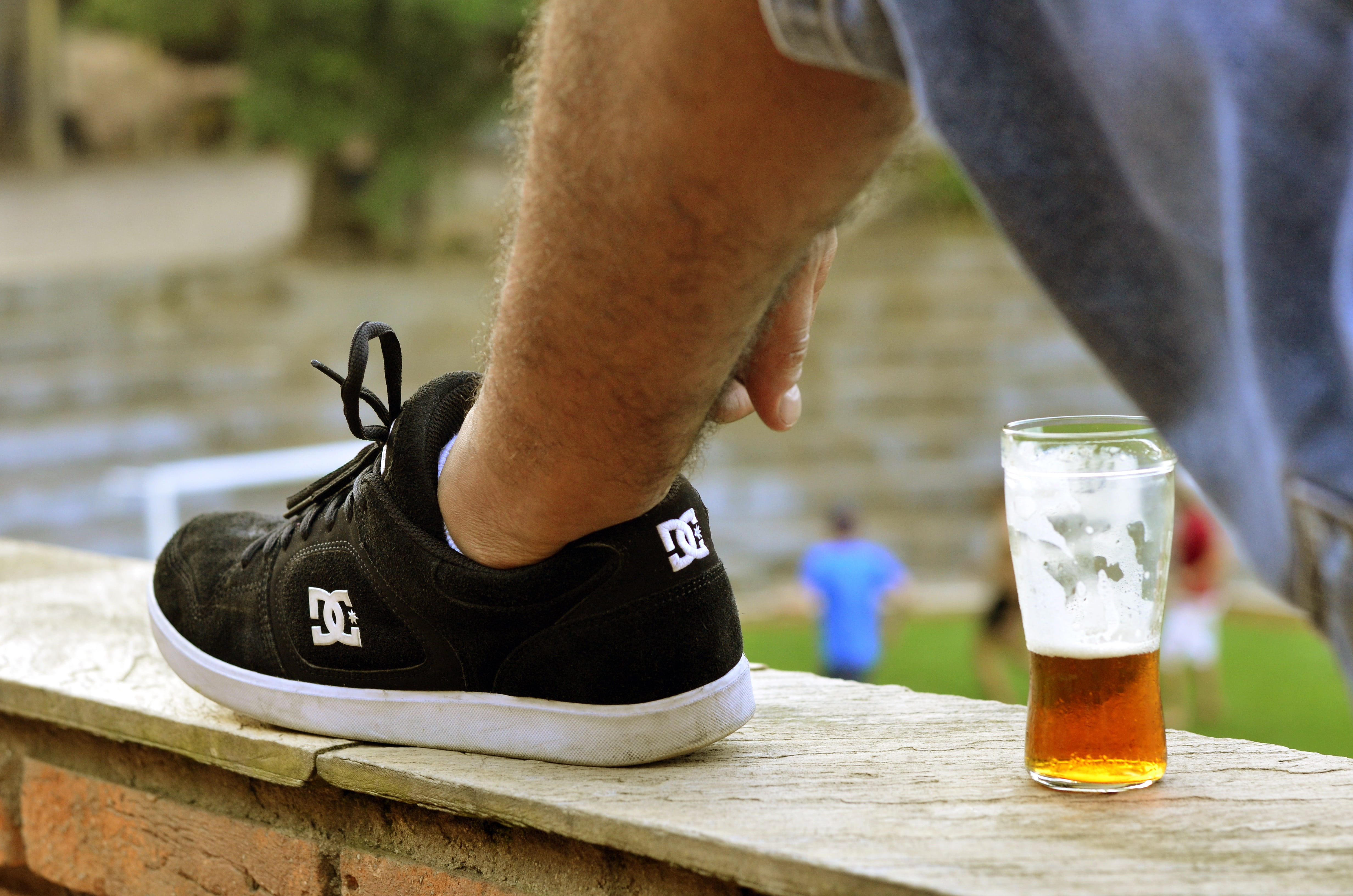 human body part, human leg, limb, alcohol, dc, day, focus on foreground, close-up, outdoors, foot, drink, shoes, leg, low section, water, food and drink, HD Wallpaper