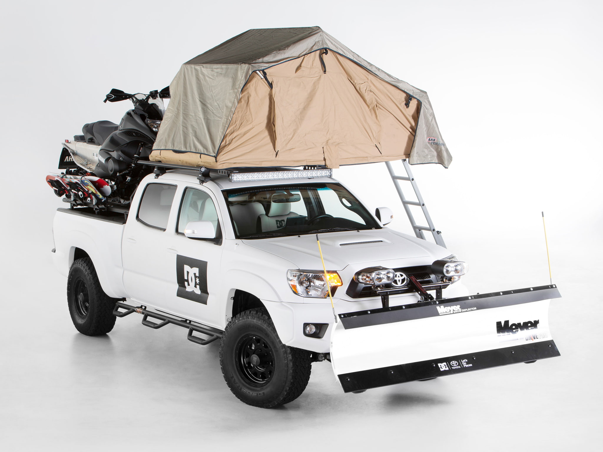 xgames, toyota, camping, 4x4, offroad, snowmobile, dc shoes, 1080P, 2013, tacoma, winter, HD Wallpaper