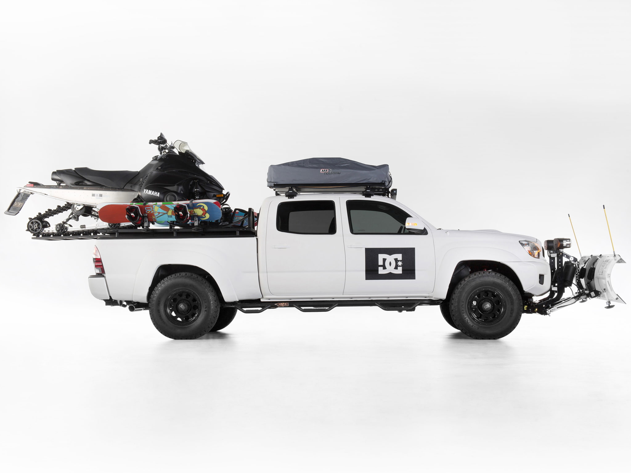 xgames, toyota, tacoma, offroad, 1080P, 2013, dc shoes, snowmobile, winter, 4x4, HD Wallpaper