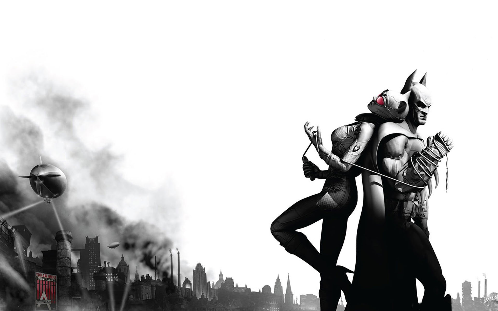 games, catwoman, batman, 1080P, city, arkham, HD Wallpaper