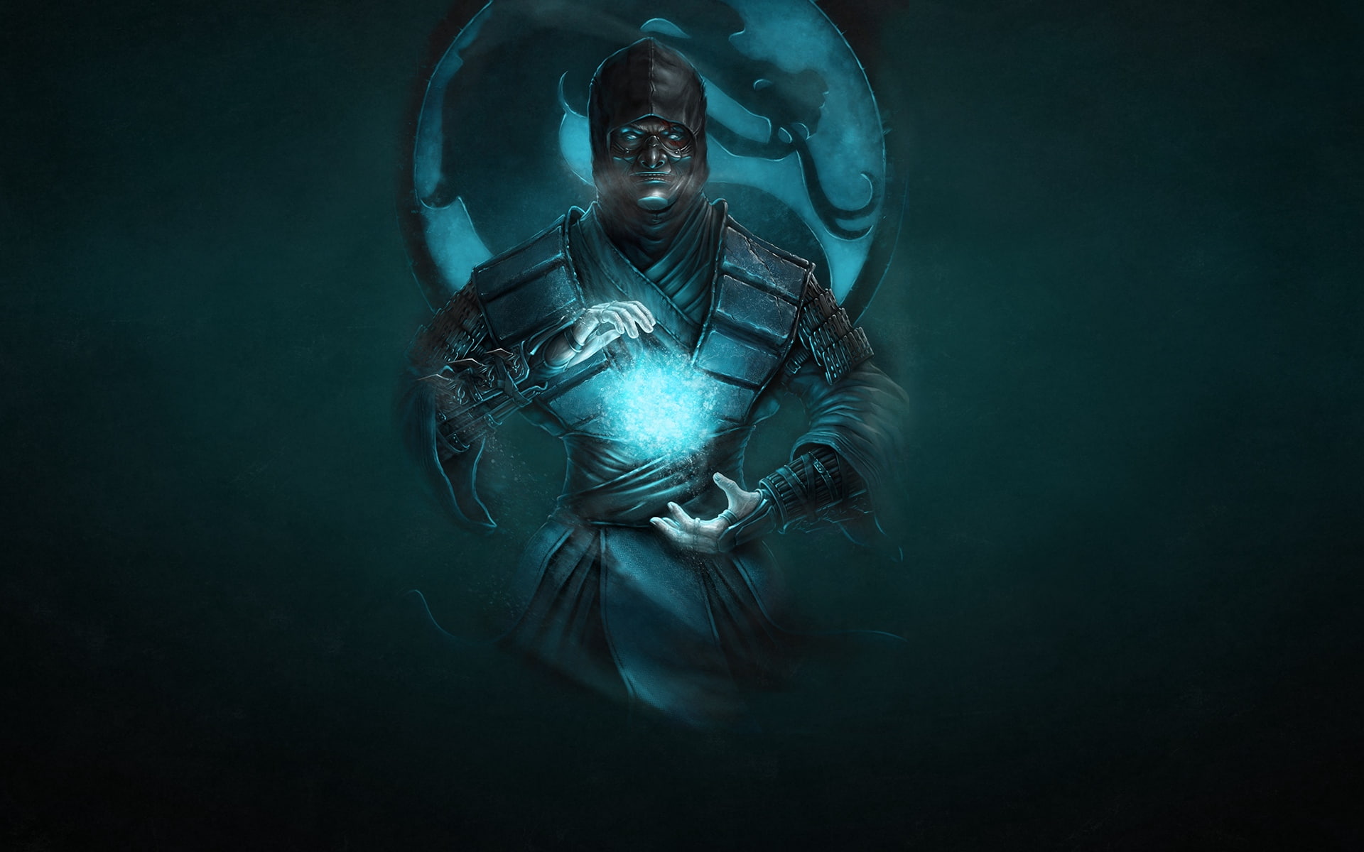 mortal kombat, dragon, 1080P, art, ninja, cold, sub-zero, HD Wallpaper