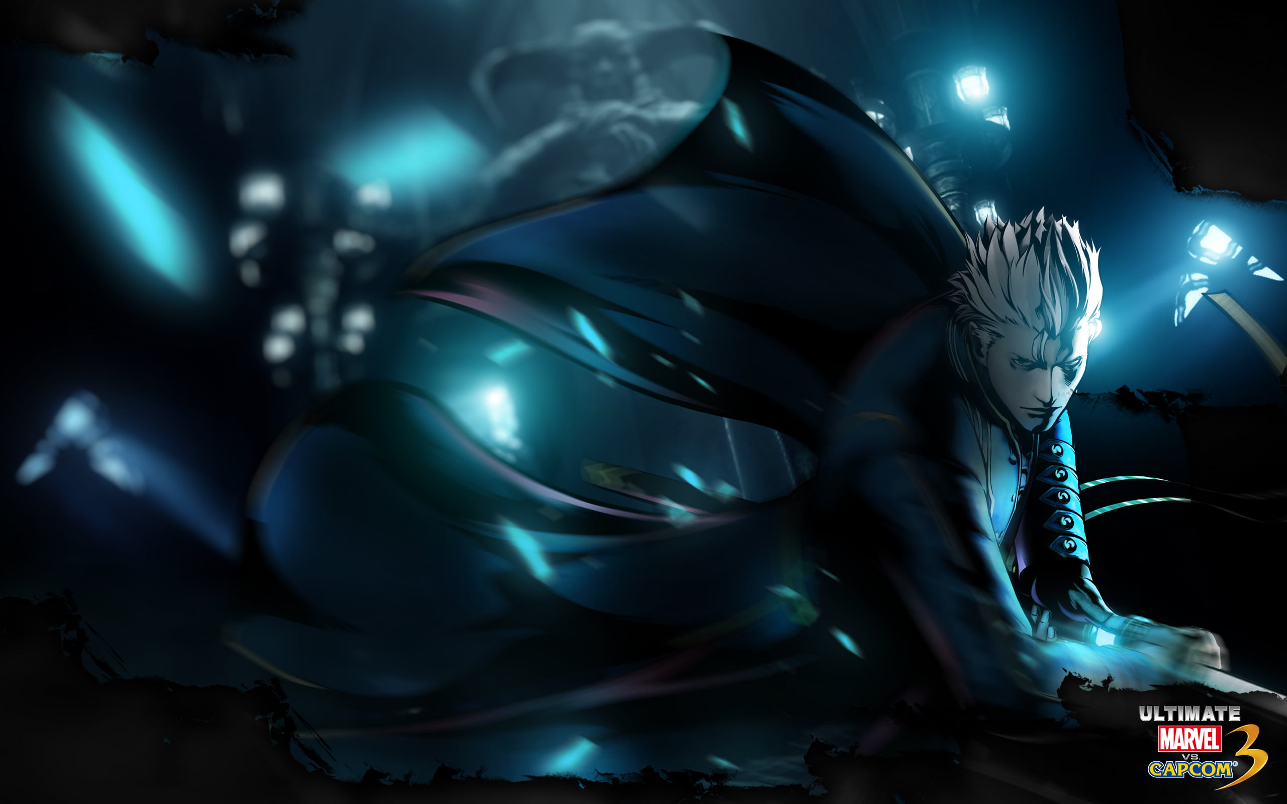 digitally Generated Image, three-dimensional Shape, illustration, statue, Devil May Cry, Capcom, backgrounds, night, computer Graphic, abstract, glowing, HD Wallpaper