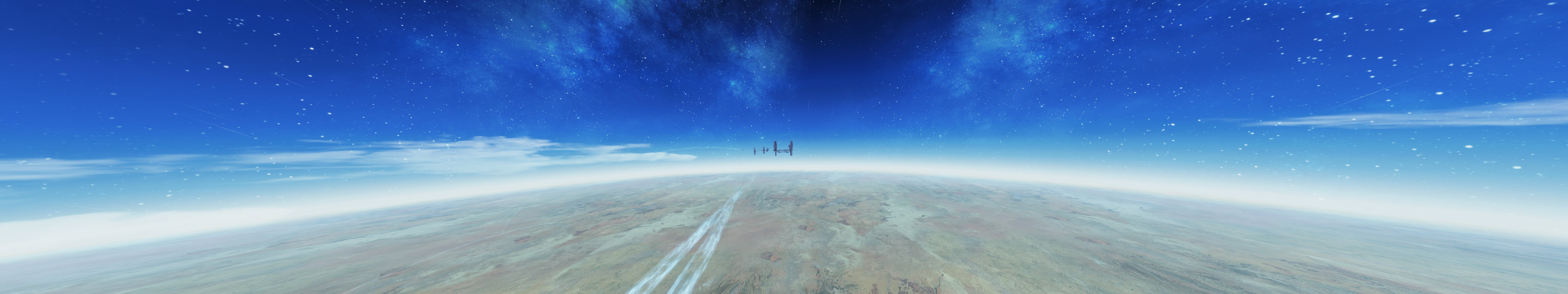 flying, 5K, transparent, blue, no people, motion, sky, landscape, x-rebirth, environment, airplane, cloud - sky, outdoors, space, aerial view, mountain, HD Wallpaper