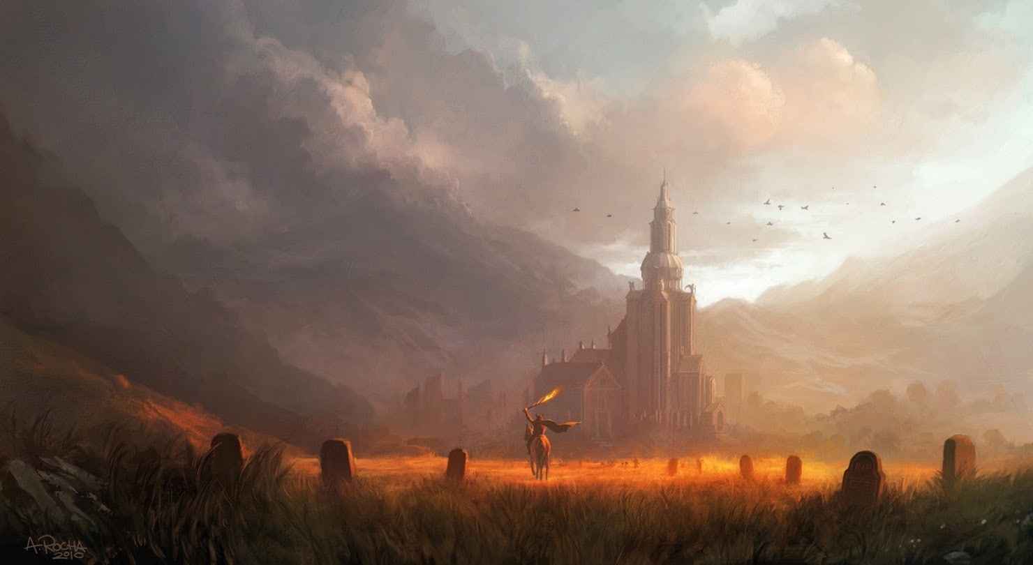 history, spirituality, sunset, Andreas Rocha, cloud - sky, nature, building, outdoors, built structure, the past, sky, fog, building exterior, religion, HD Wallpaper
