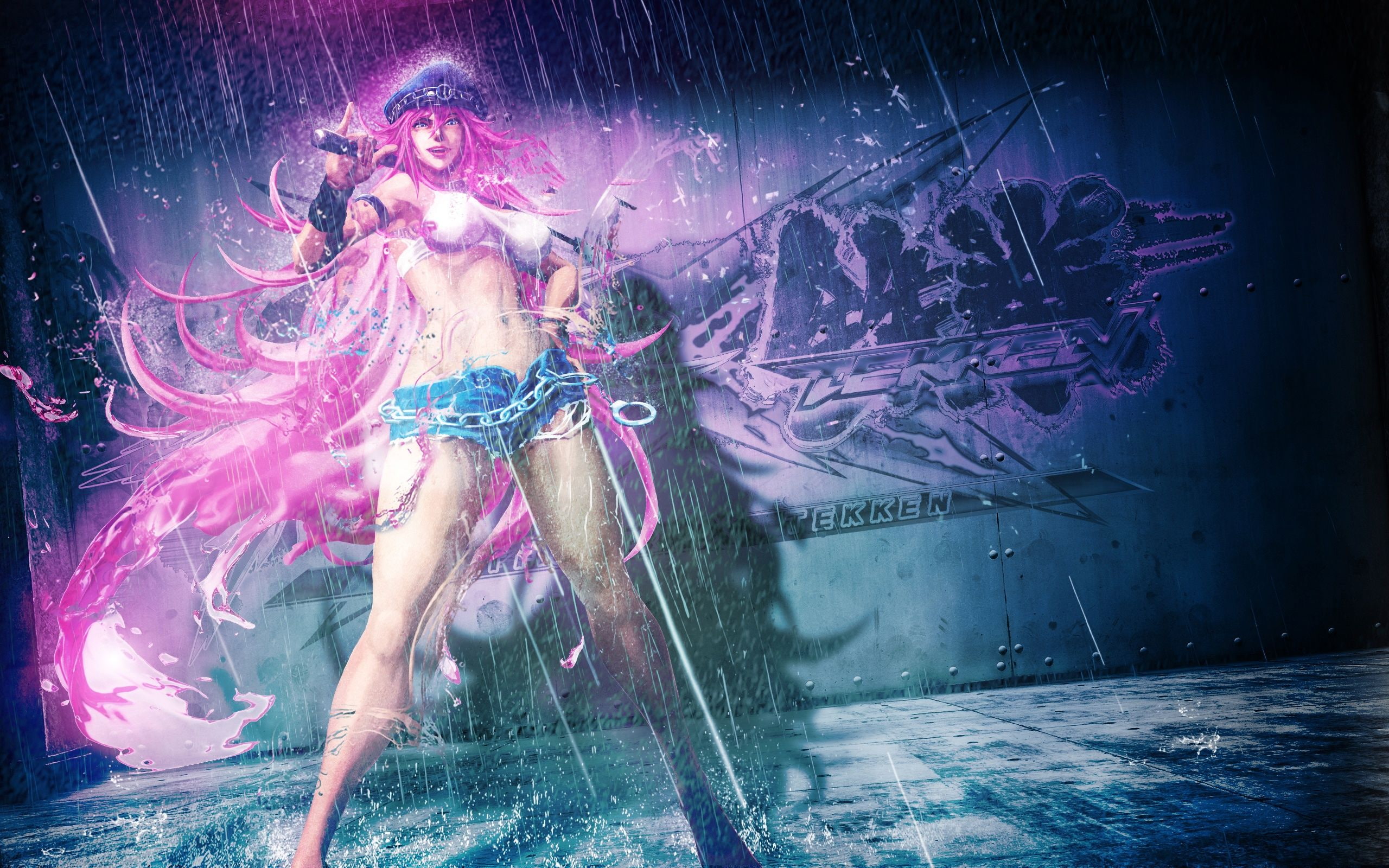 2K, games, pink, fighter, female, street, haired, character, poison, anime, HD Wallpaper