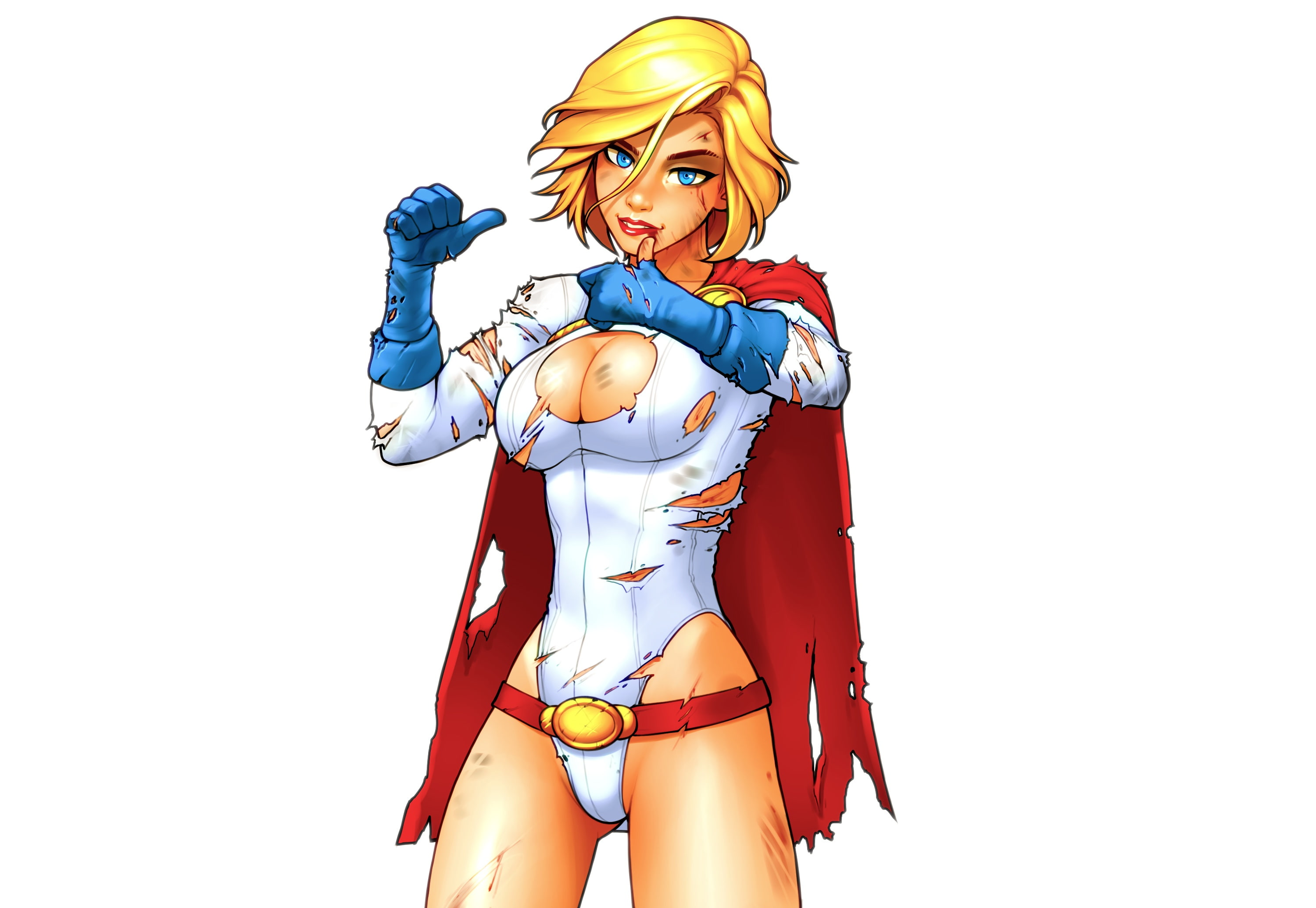 Karen Starr, art, body, Kara Zor-L, power girl, chest, DC Comics, 2K, girl, HD Wallpaper