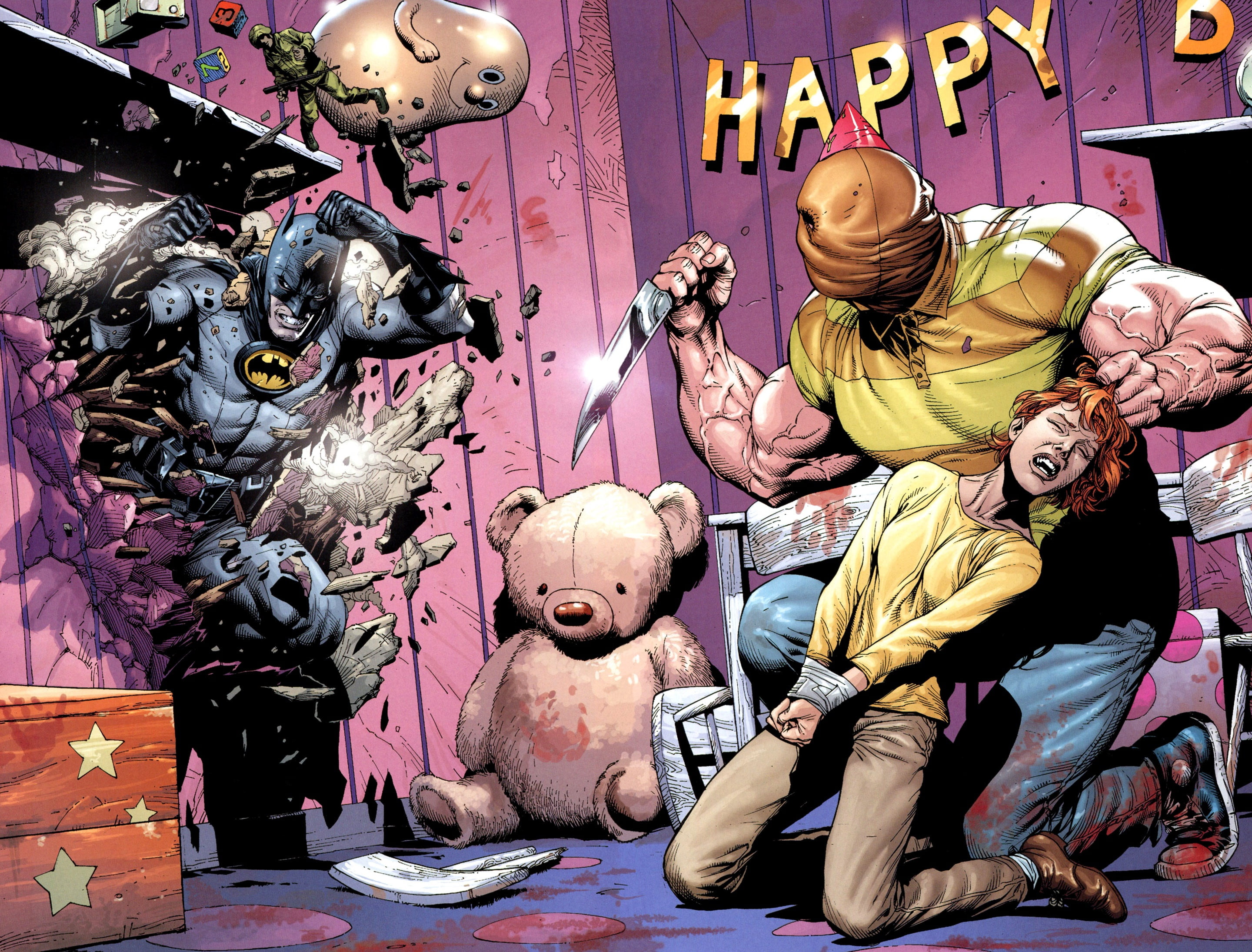 Girl, Dark Knight, Birthday, Killer, Comic, Comics, Villain, DC Comics, Salvation, Knife, Toy, Teddy bear, Murderer, Detective, Hero, The Dark Knight, Mask, HD Wallpaper