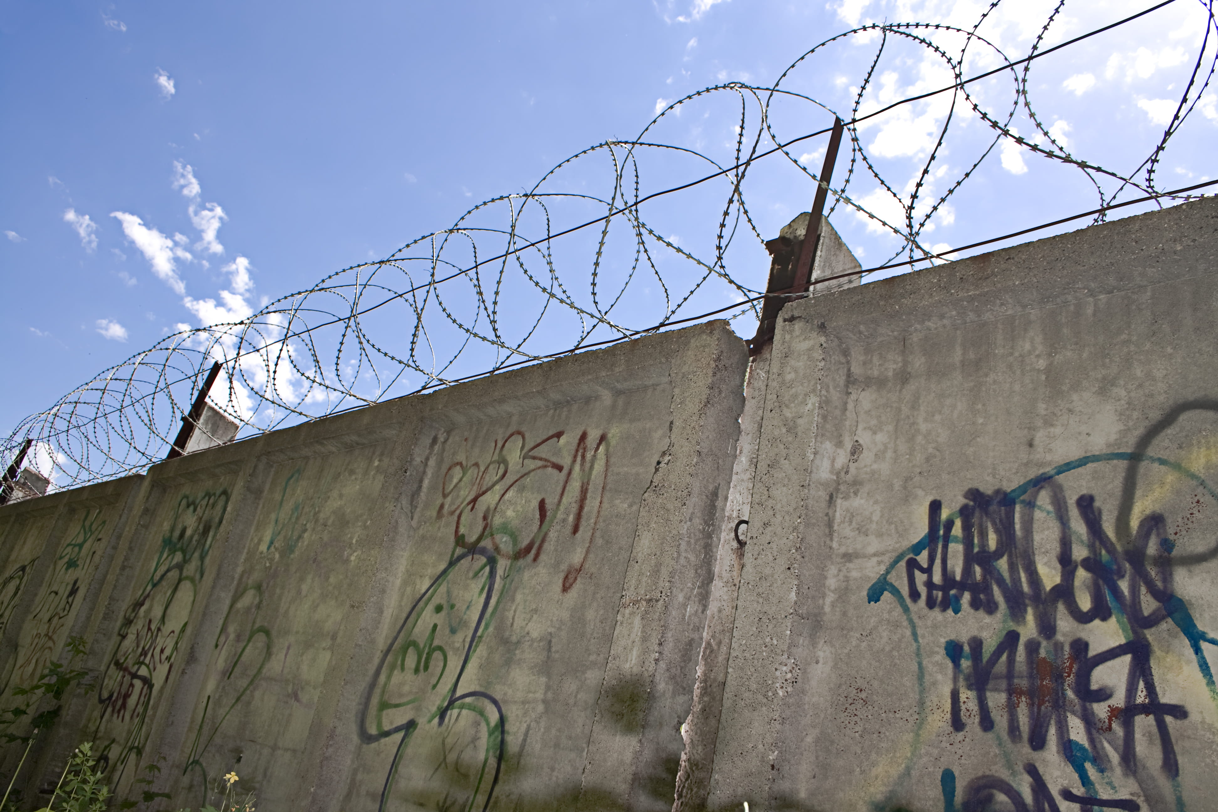 western script, enclose, text, military, boundary, guard, background, dom, creativity, spiked, barbed, danger, razor wire, spiky, wall - building feature, HD Wallpaper