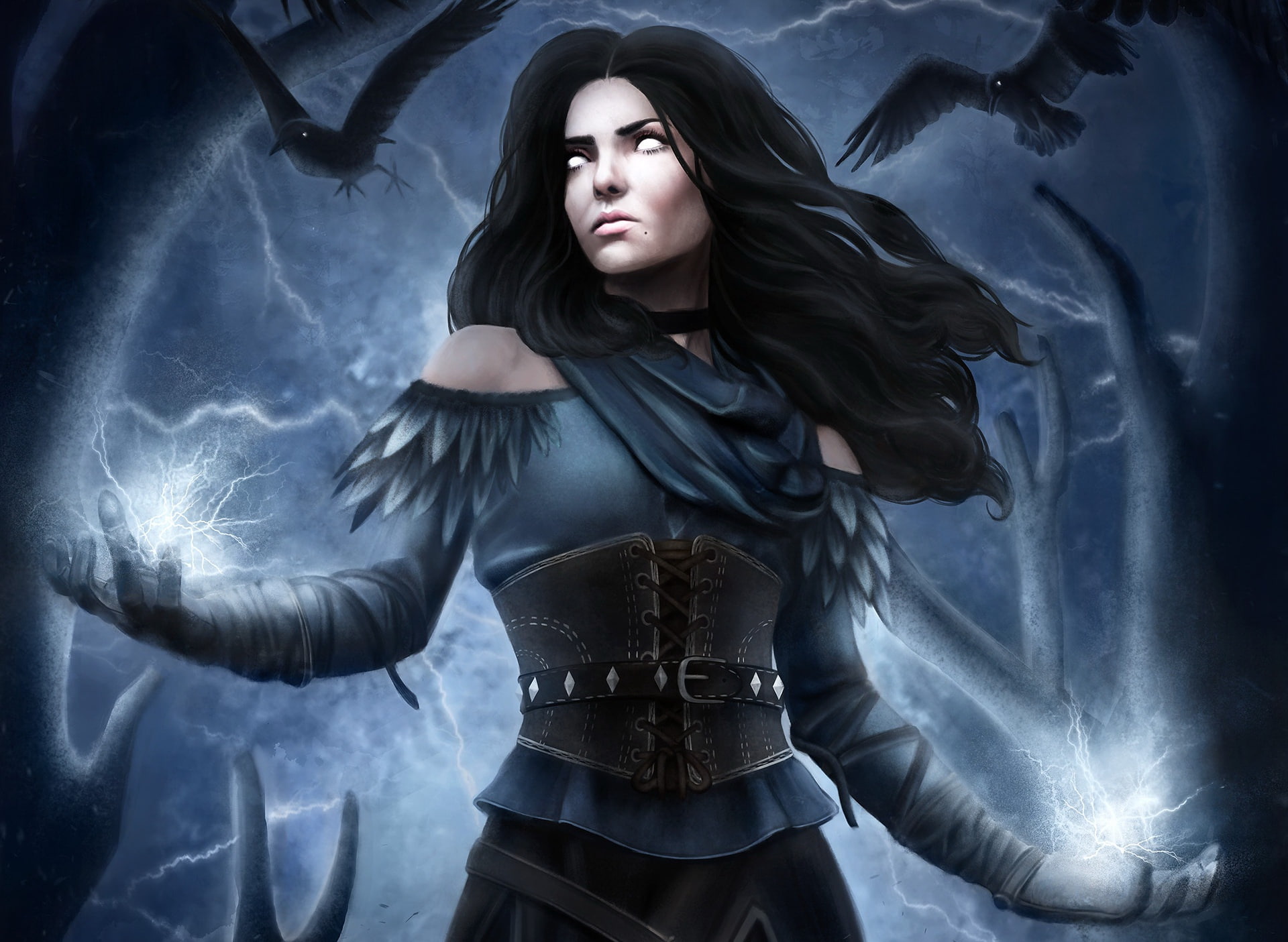 magic, Jennifer, Raven, Yennefer of Vengerberg, Yennifer, girl, the enchantress, 1080P, HD Wallpaper