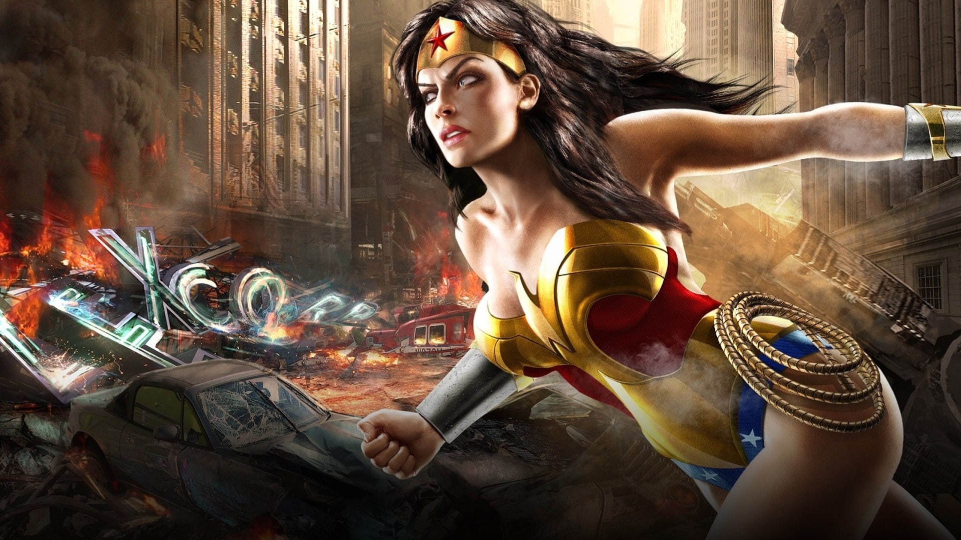 wonderwoman, 1080P, cartoon/comic, woman, hd, wonder, HD Wallpaper