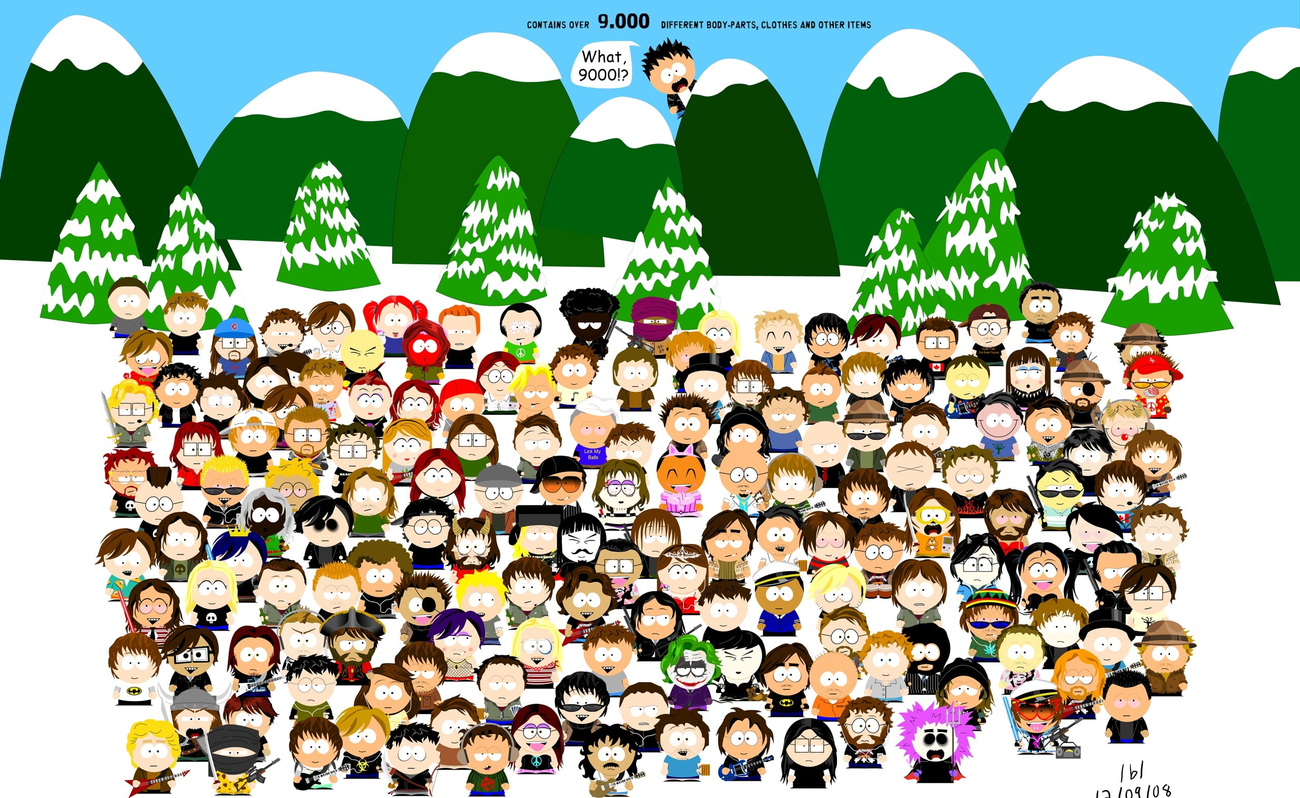 Park, people, variation, leisure activity, South Park, collection, 2K, love, text, day, South, outdoors, large group of objects, lifestyles, Cartoons, HD Wallpaper