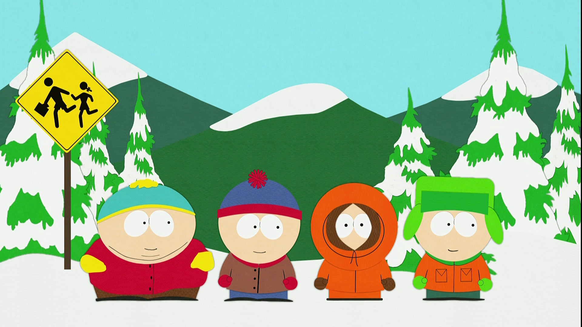 humor, fun, boys, southpark, characters, cute, season, greeting Card, christmas, cheerful, no people, hitting, holiday, winter, communication, green color, HD Wallpaper