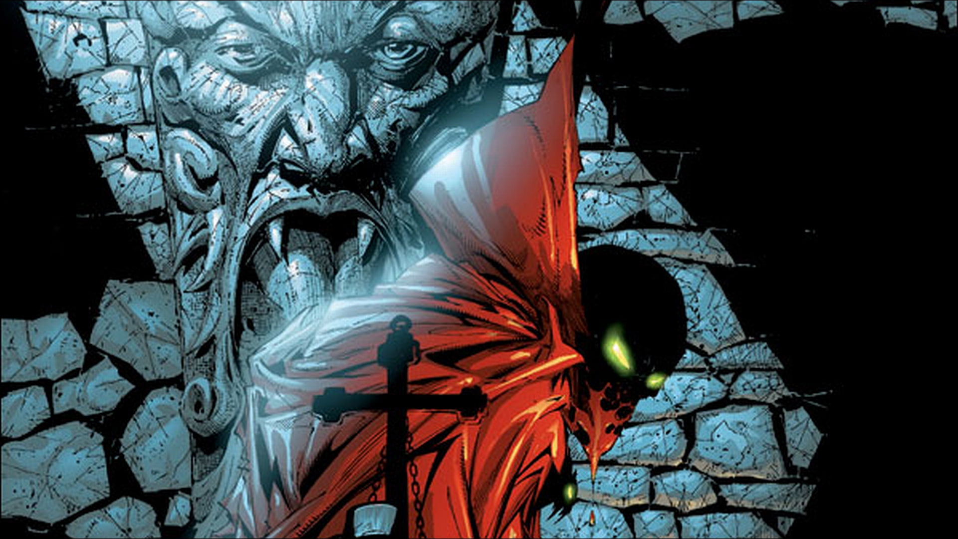 hd, spawn, illustration, 1080P, comics, monster, red, black, HD Wallpaper