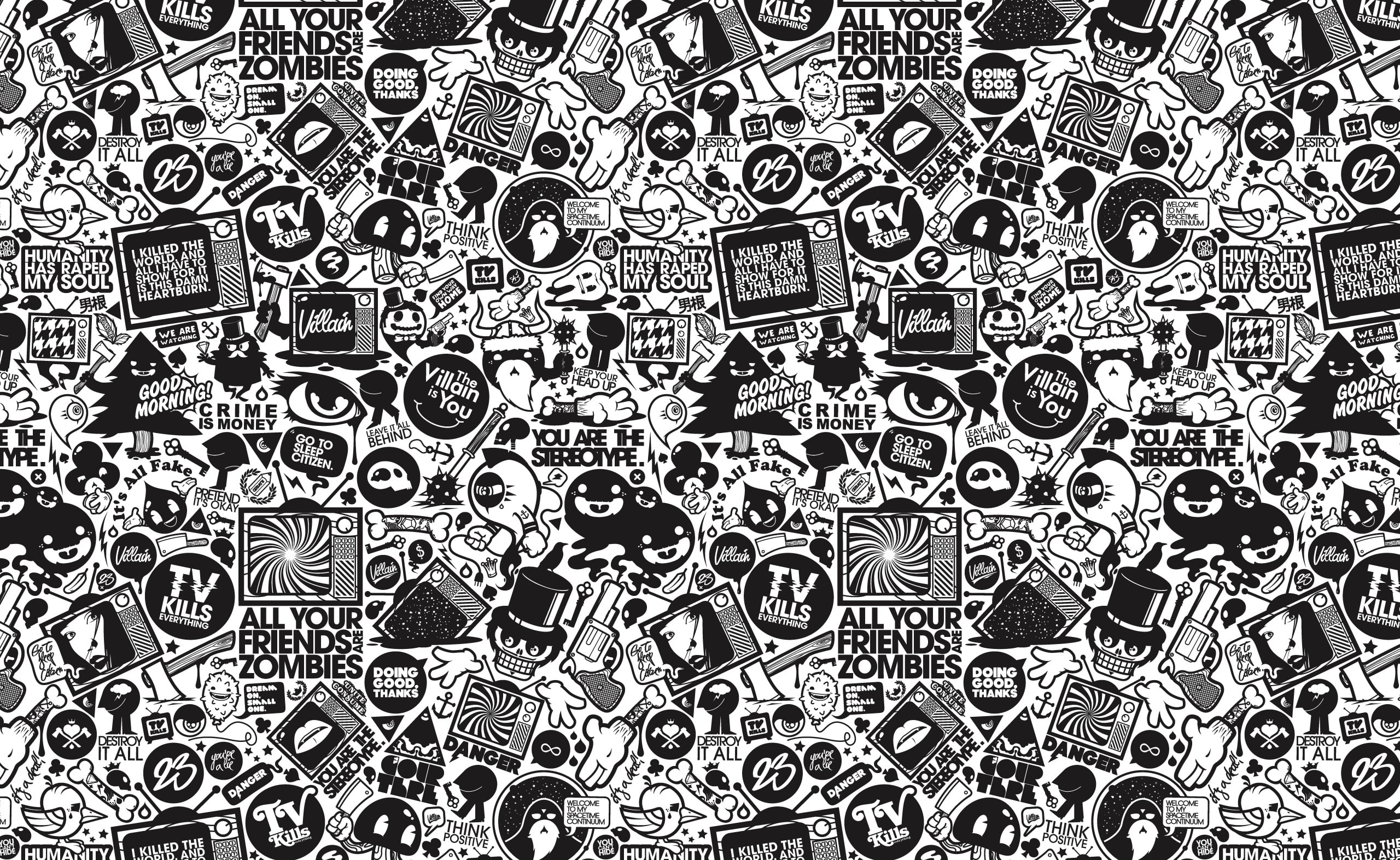 day, full frame, still life, metal, repetition, Characters, black, indoors, text, Cartoons, creativity, white, design, no people, shape, pattern, HD Wallpaper