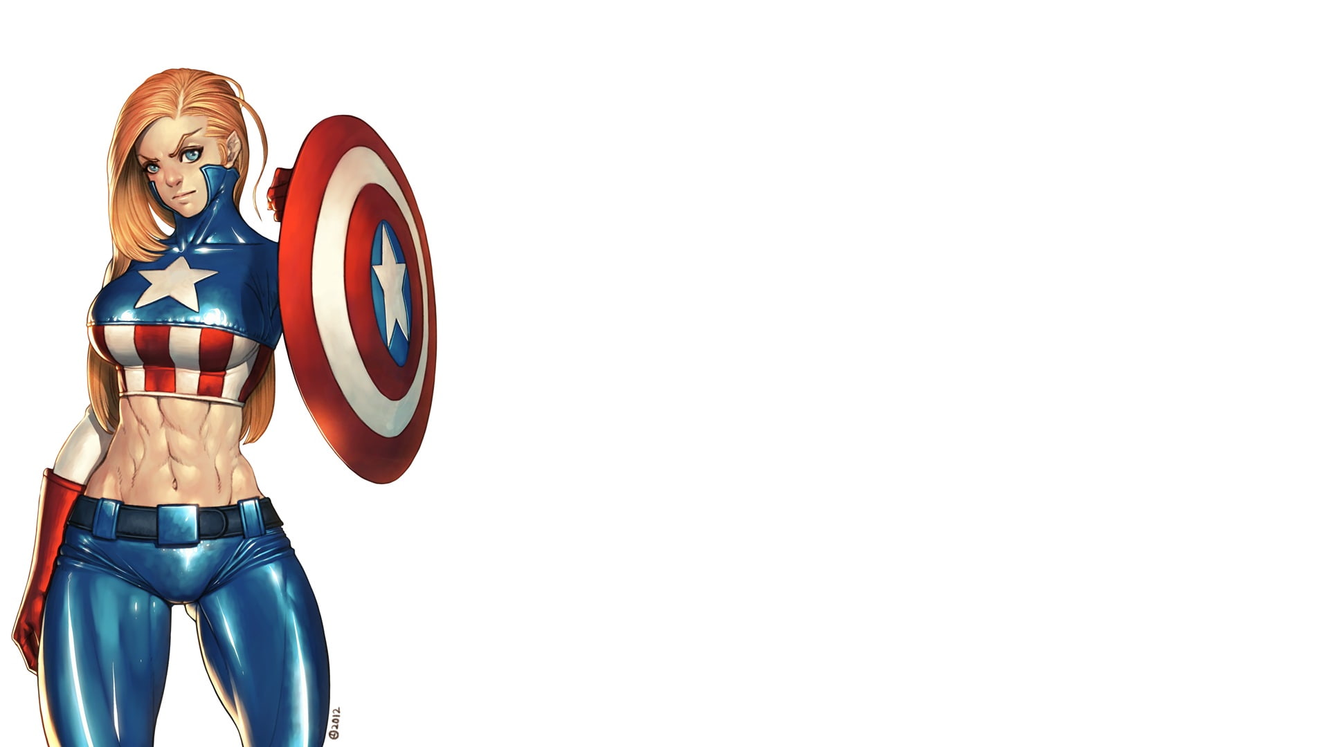 shield, white, 1080P, cartoon/comic, captain, anime, hd, america, HD Wallpaper