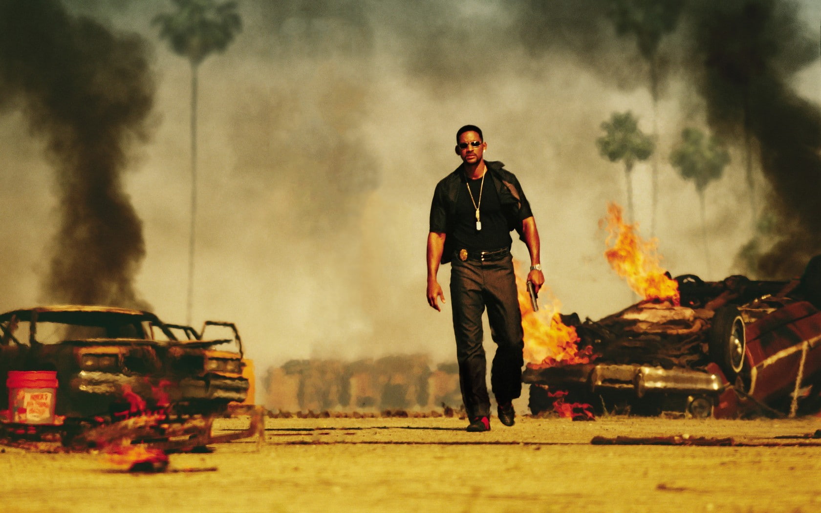 Will Smith, Sunglasses, Boy, Bad Boys, Movie, Car, Flame, Smoke, 720P, Man, Gun, Actor, HD Wallpaper