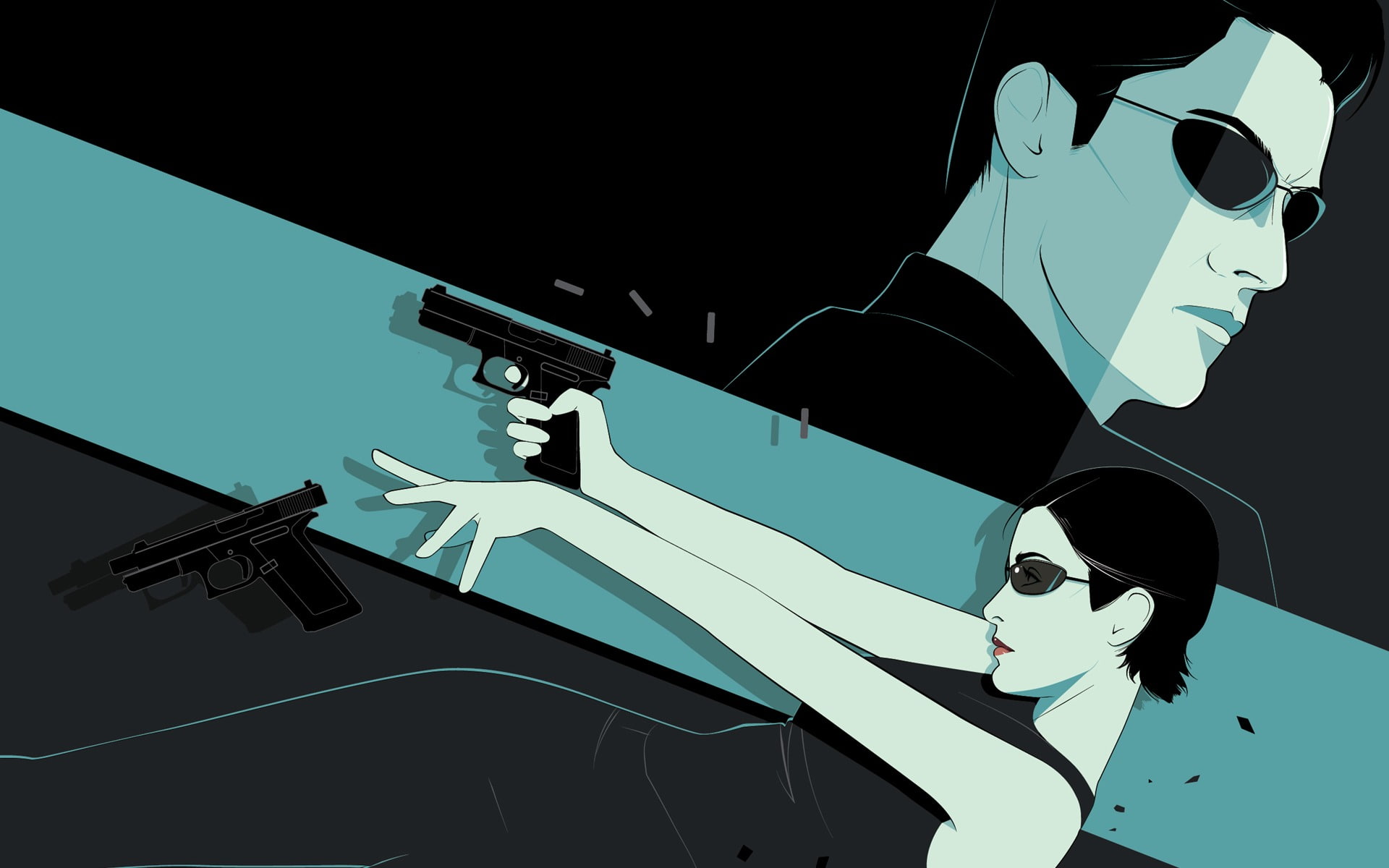 men, nature, shadow, real people, motion, weapons, leisure activity, glasses, arts culture and entertainment, 1080P, gun, connection, The Matrix, day, HD Wallpaper