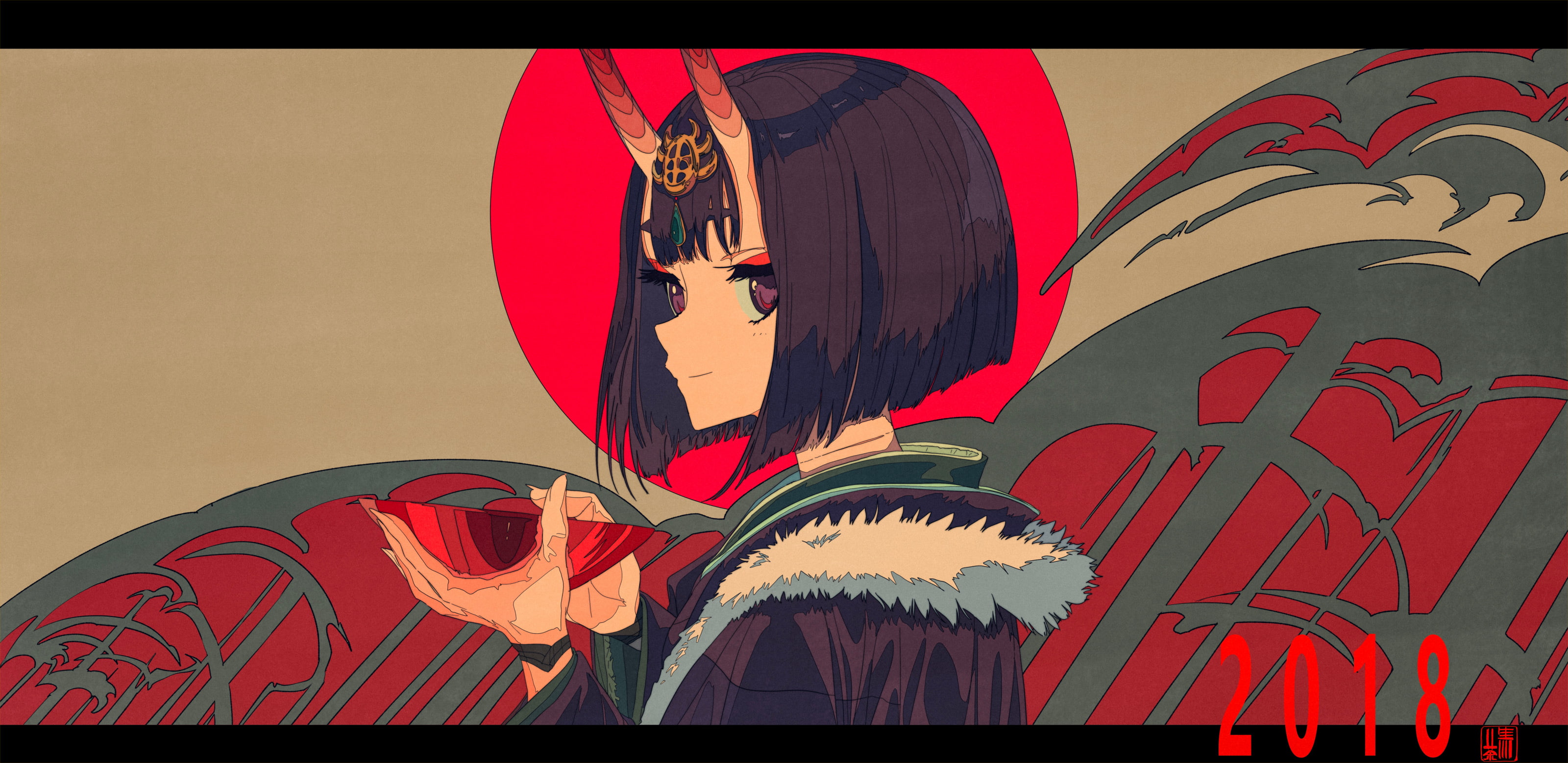 artwork, red, outdoors, building exterior, auto post production filter, day, multi colored, low angle view, sky, mural, anime girls, no people, representation, HD Wallpaper