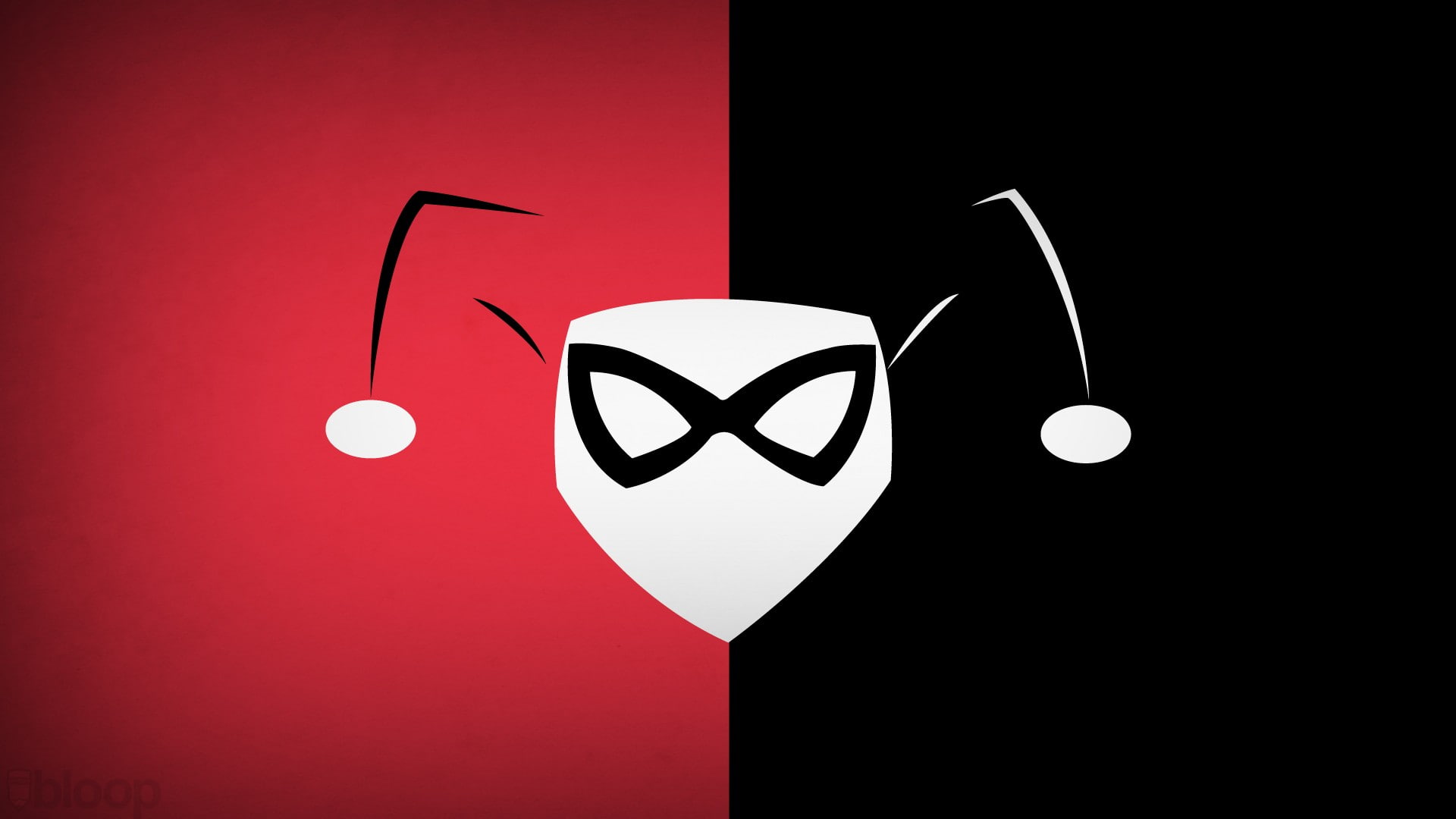 villains, Blo0p, Harley Quinn, 1080P, DC Comics, Batman, splitting, minimalism, HD Wallpaper