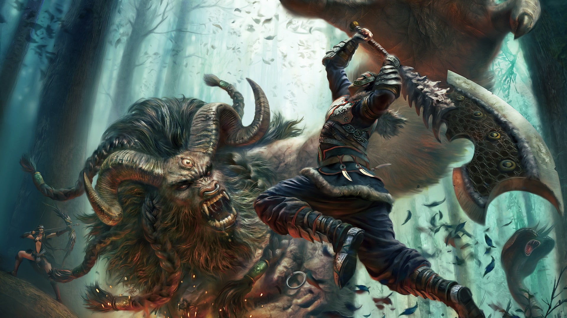 Video Games, core, hd, x, warriors, abstract, blaze, fantasy, art, monsters, artwork, video, 1080P, demons, games, HD Wallpaper