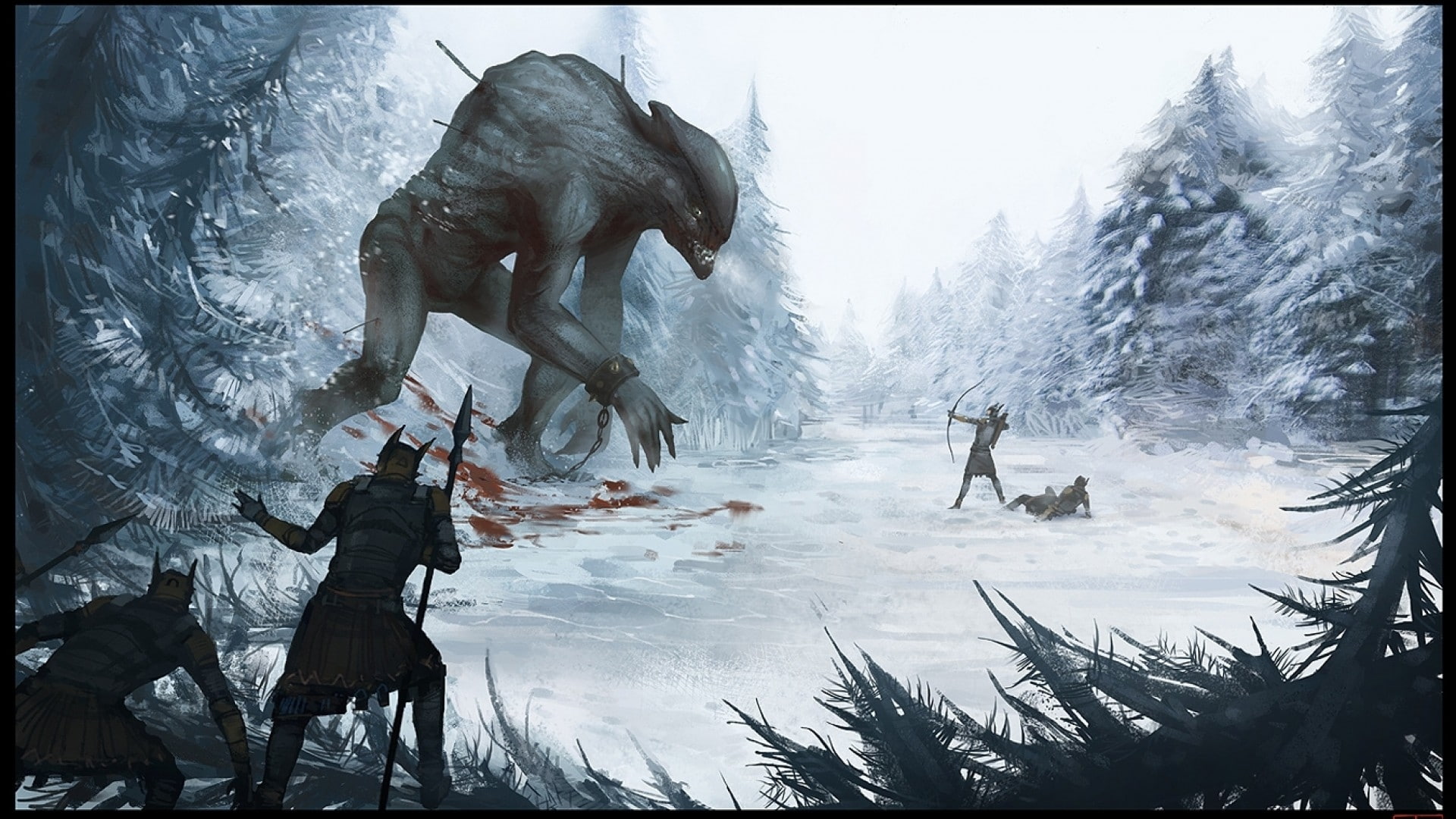 monsters, art, abstract, fight, hd, x, 1080P, fantasy, artwork, HD Wallpaper