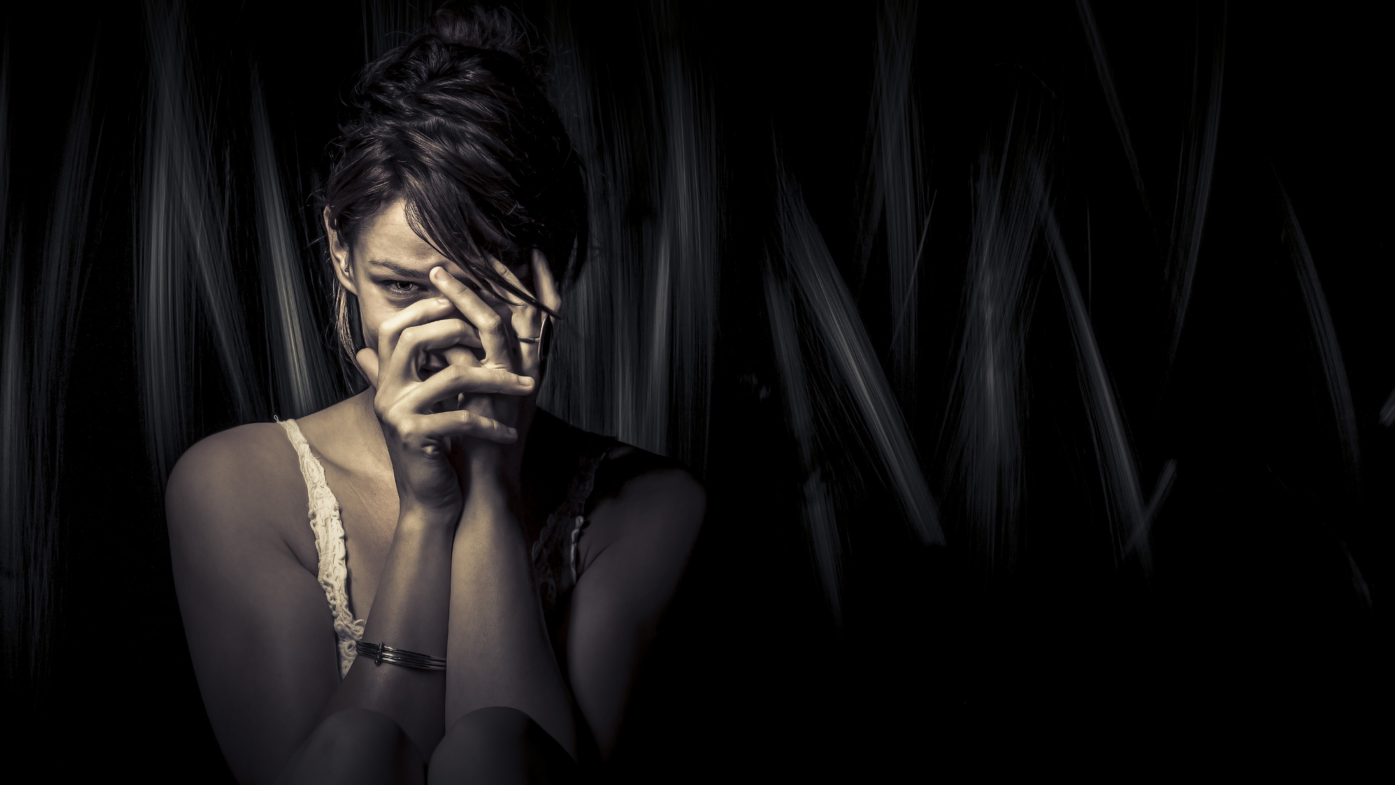 4K, look, 4803x2702, brunettes, model, women, HD Wallpaper
