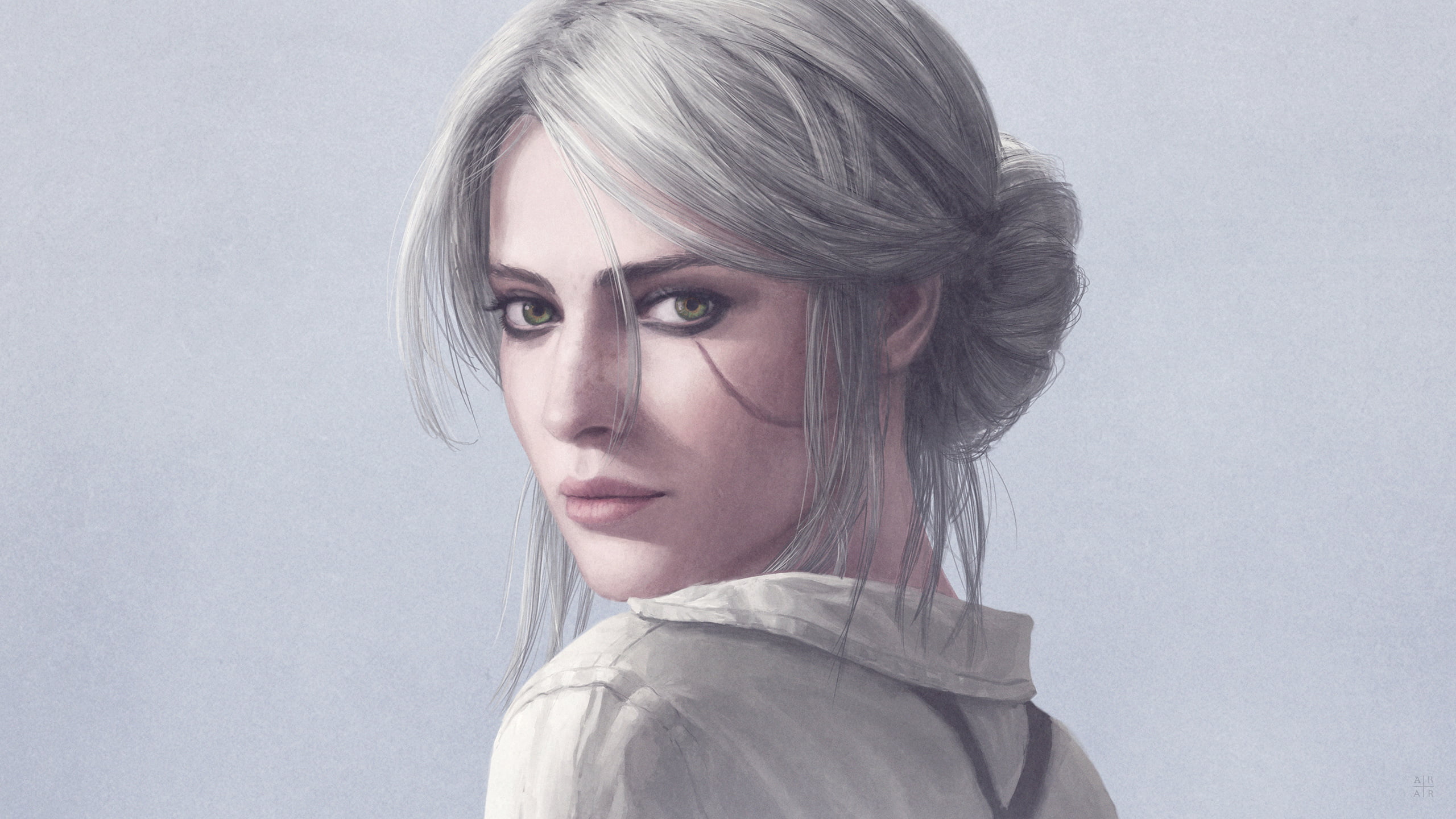 Ciri, women, Scar on Eye, The Witcher 3: Wild Hunt, face, 2K, HD Wallpaper