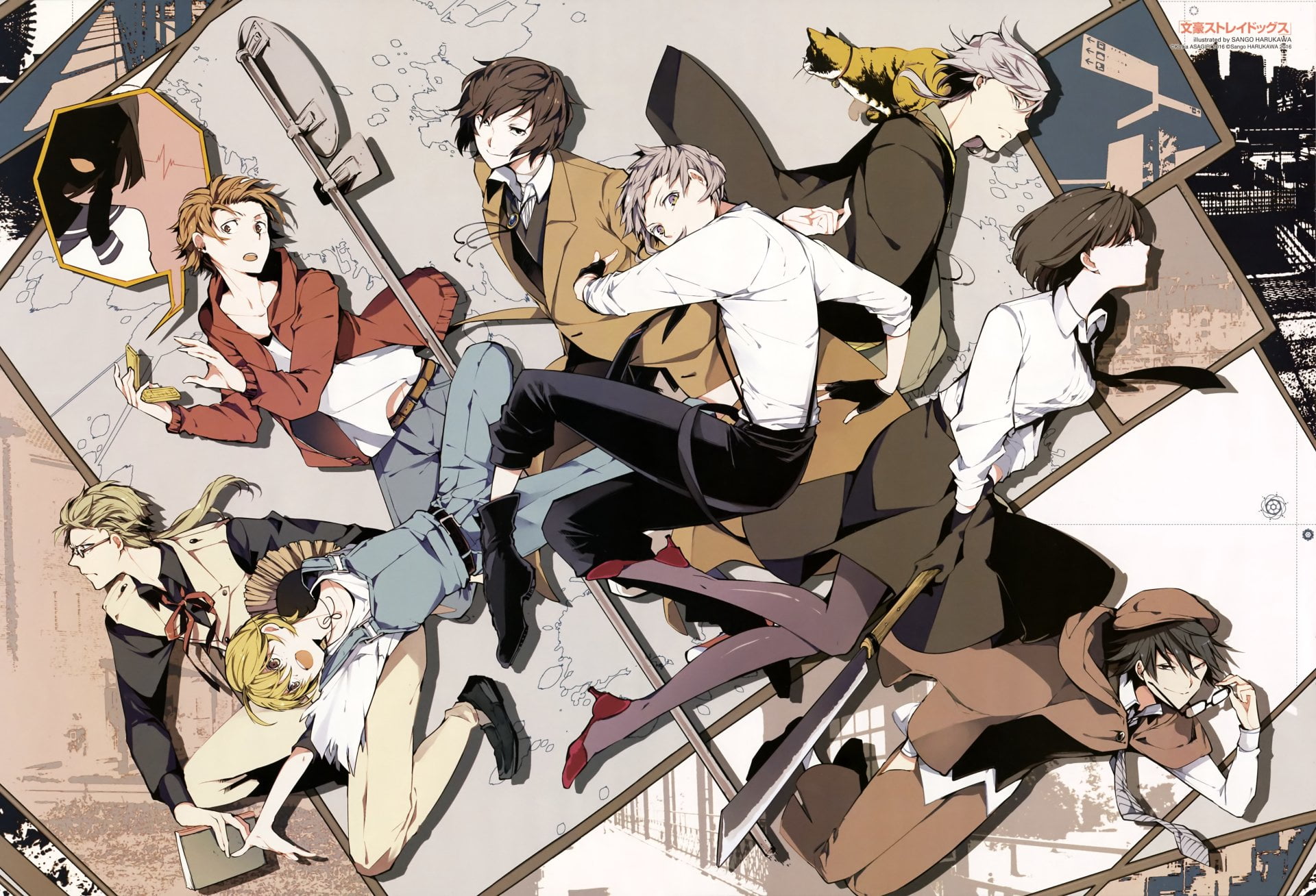 group of people, music, high angle view, human representation, Anime, musical instrument, creativity, representation, drum - percussion instrument, Osamu Dazai, HD Wallpaper