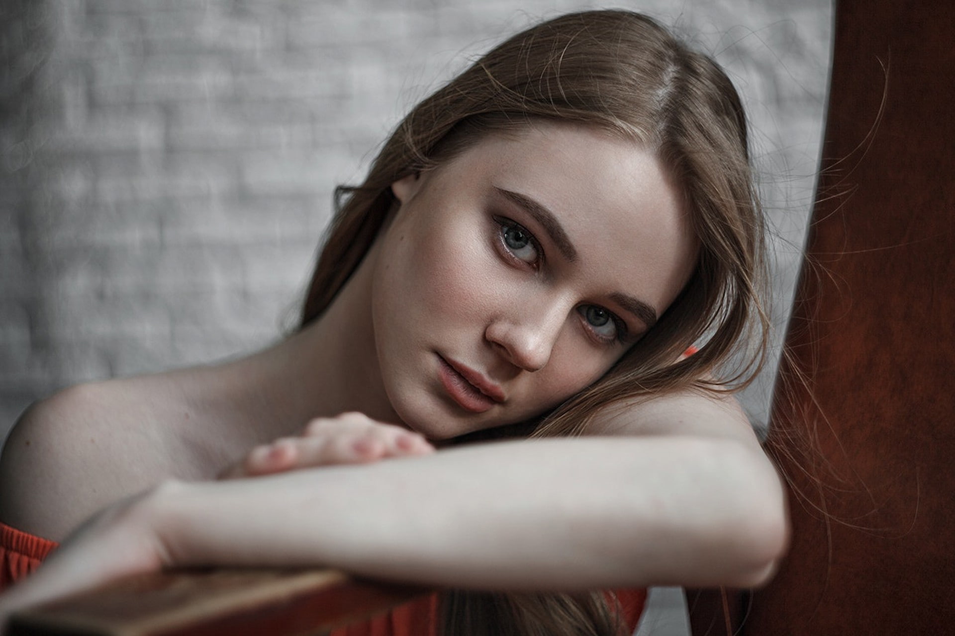 sadness, beautiful woman, contemplation, brown hair, portrait, emotion, one person, depression - sadness, headshot, teenager, young adult, close-up, front view, HD Wallpaper